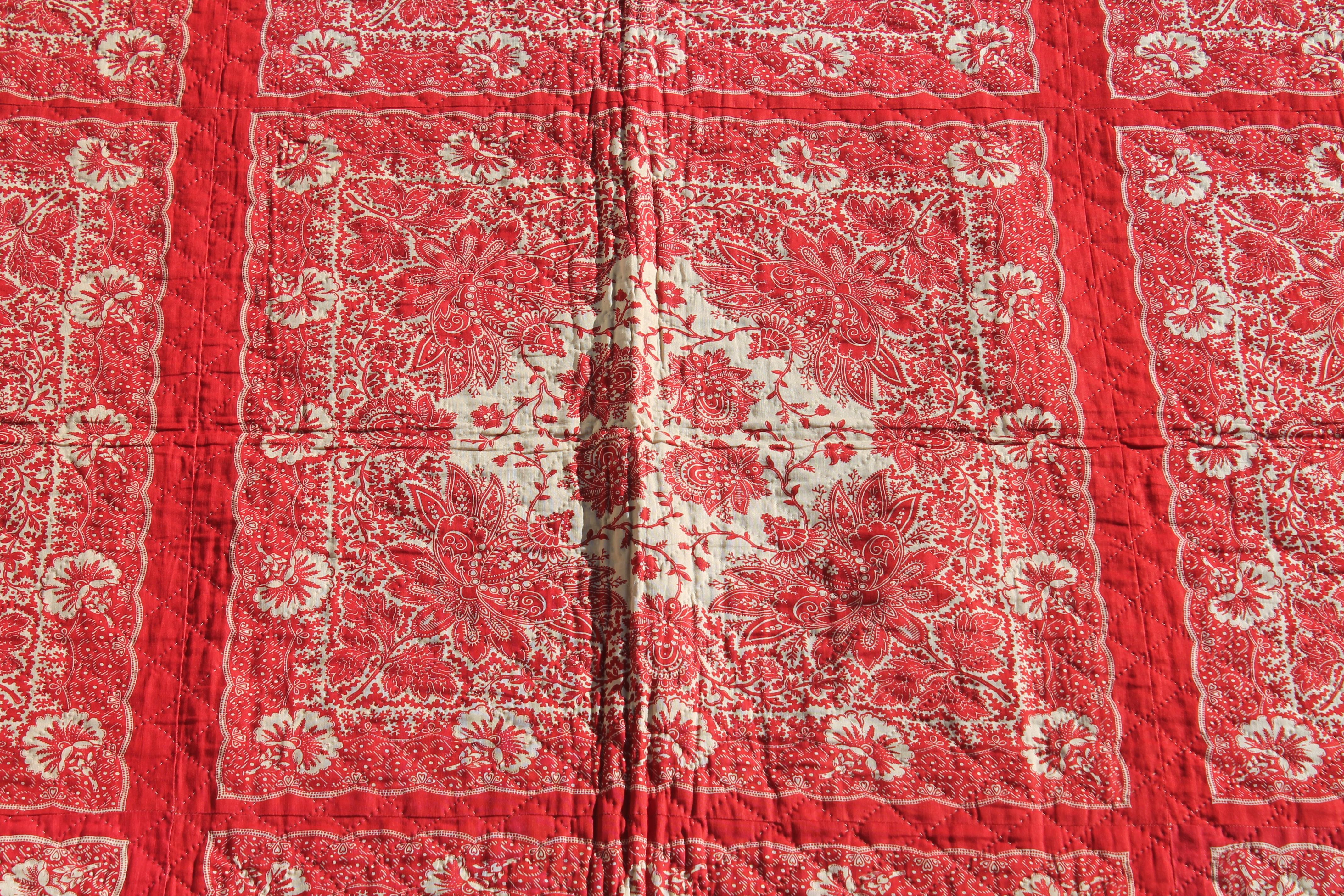 Country Antique Quilt, 19th Century Bandana Quilt