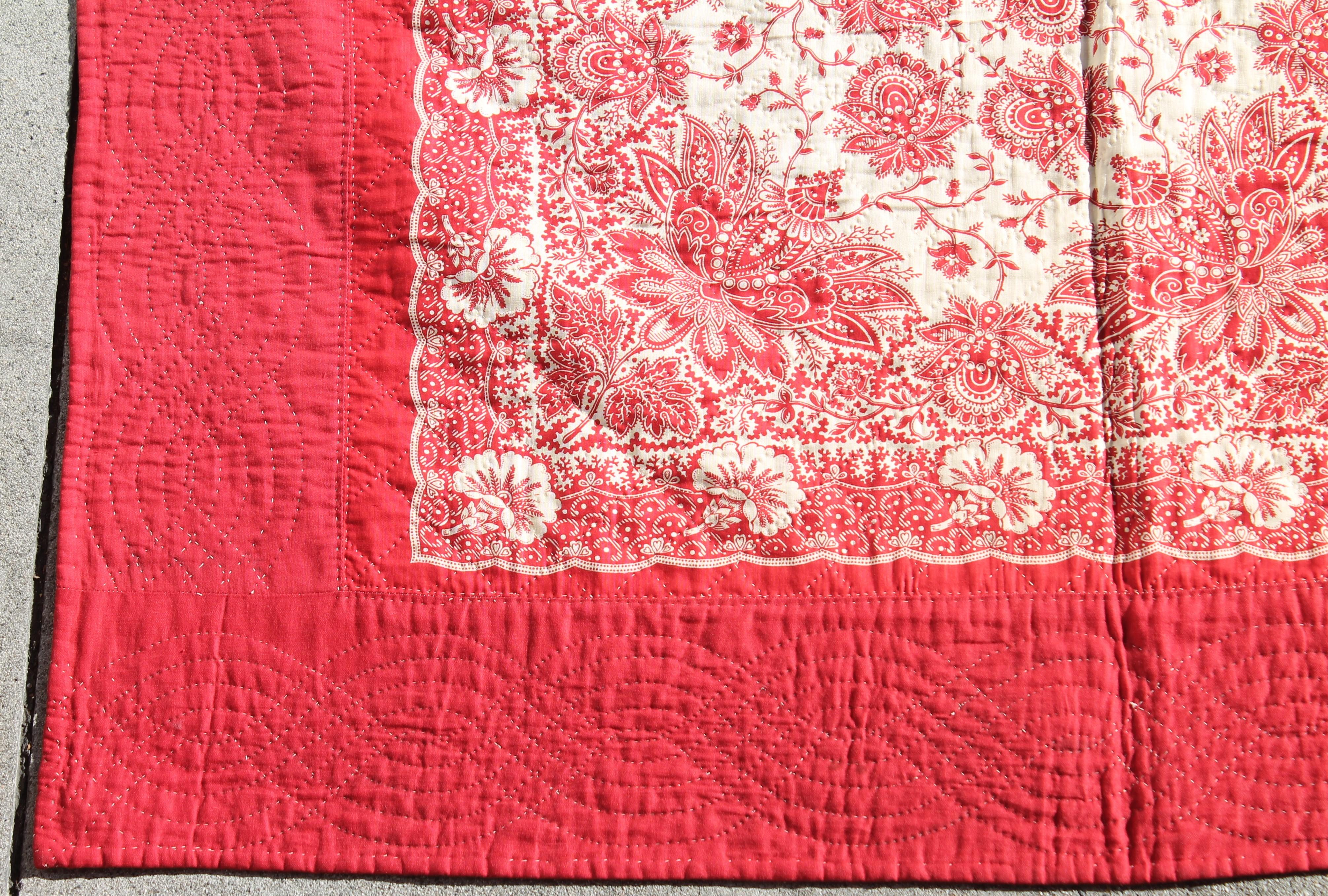 Hand-Crafted Antique Quilt, 19th Century Bandana Quilt