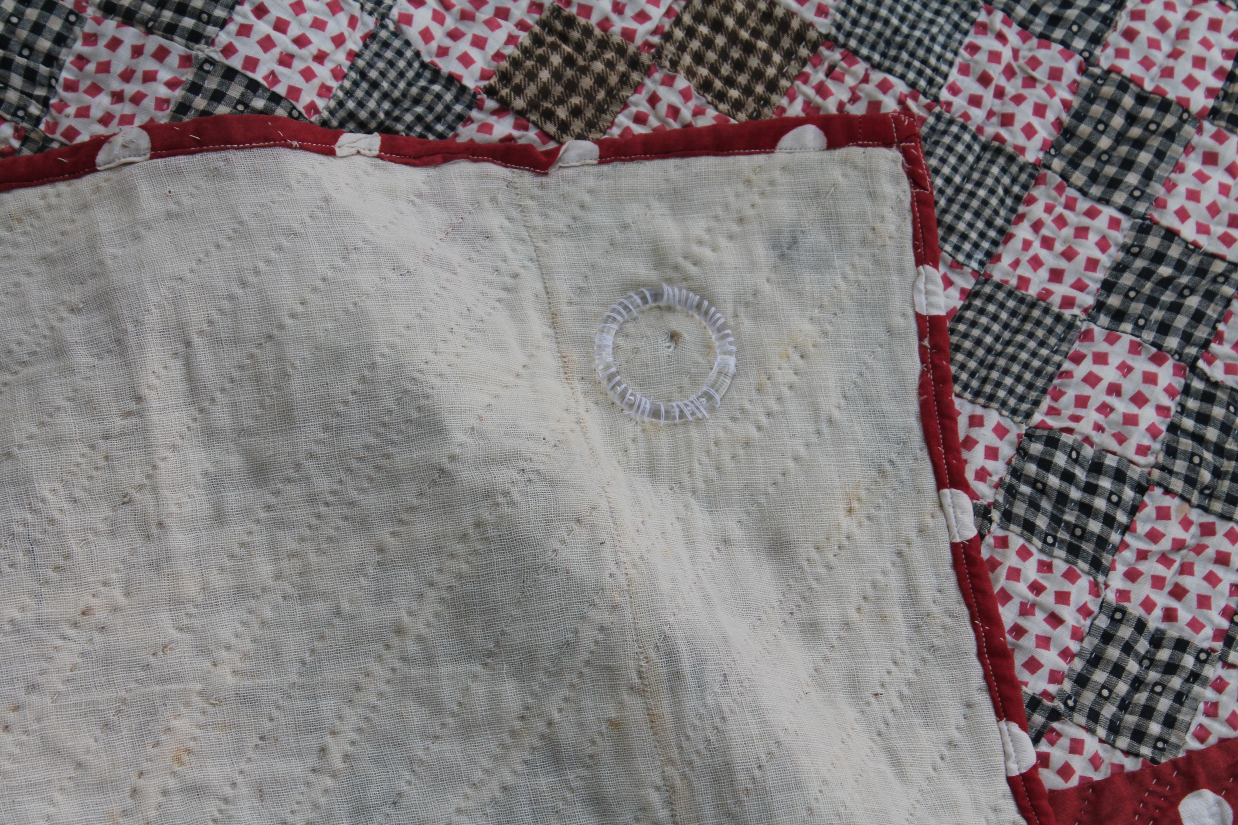 Antique Quilt, 19th Century Contained Postage Stamp Quilt 1
