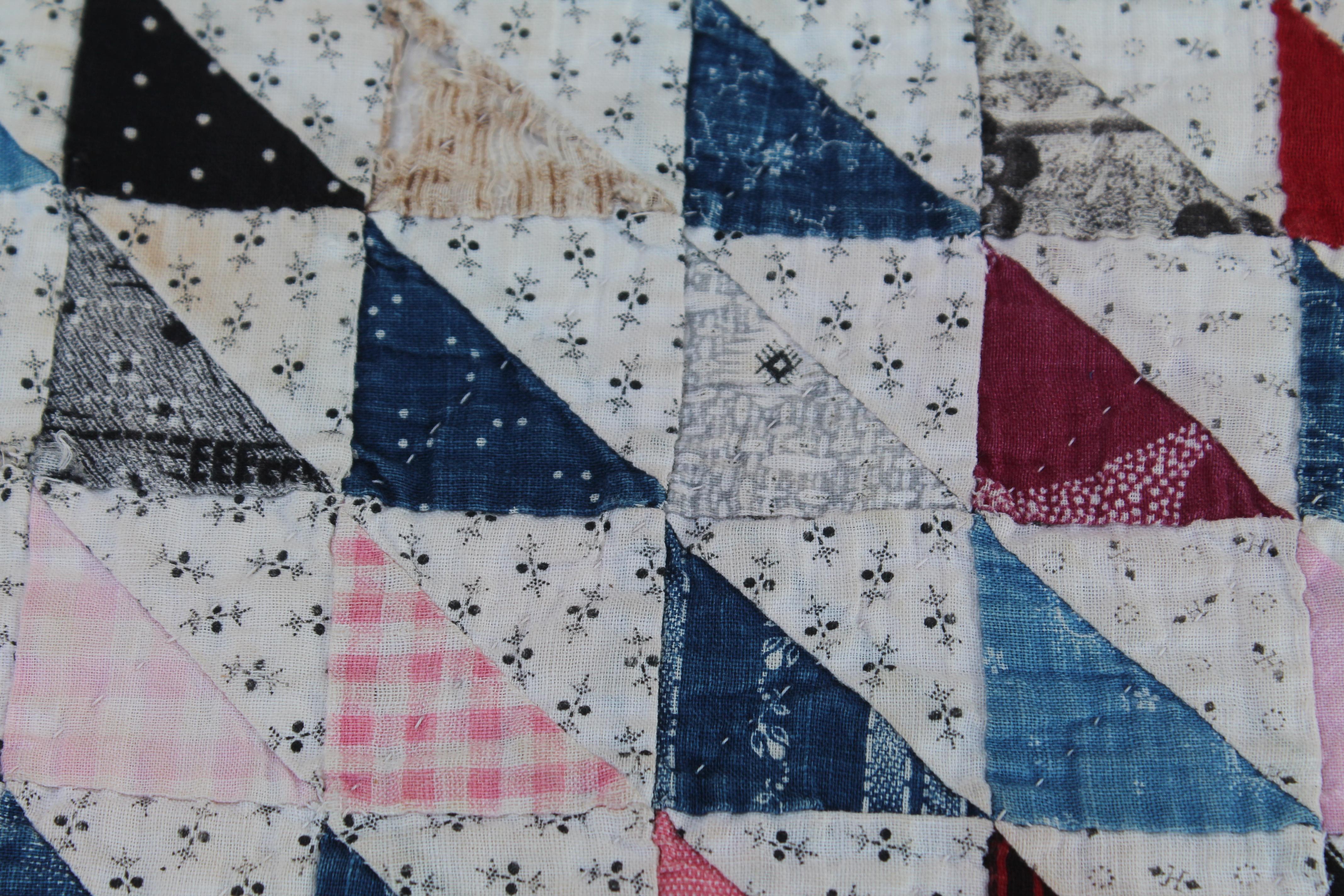 American Antique Quilt 19th Century Mini Pieced Quilt, 5600 Pieces