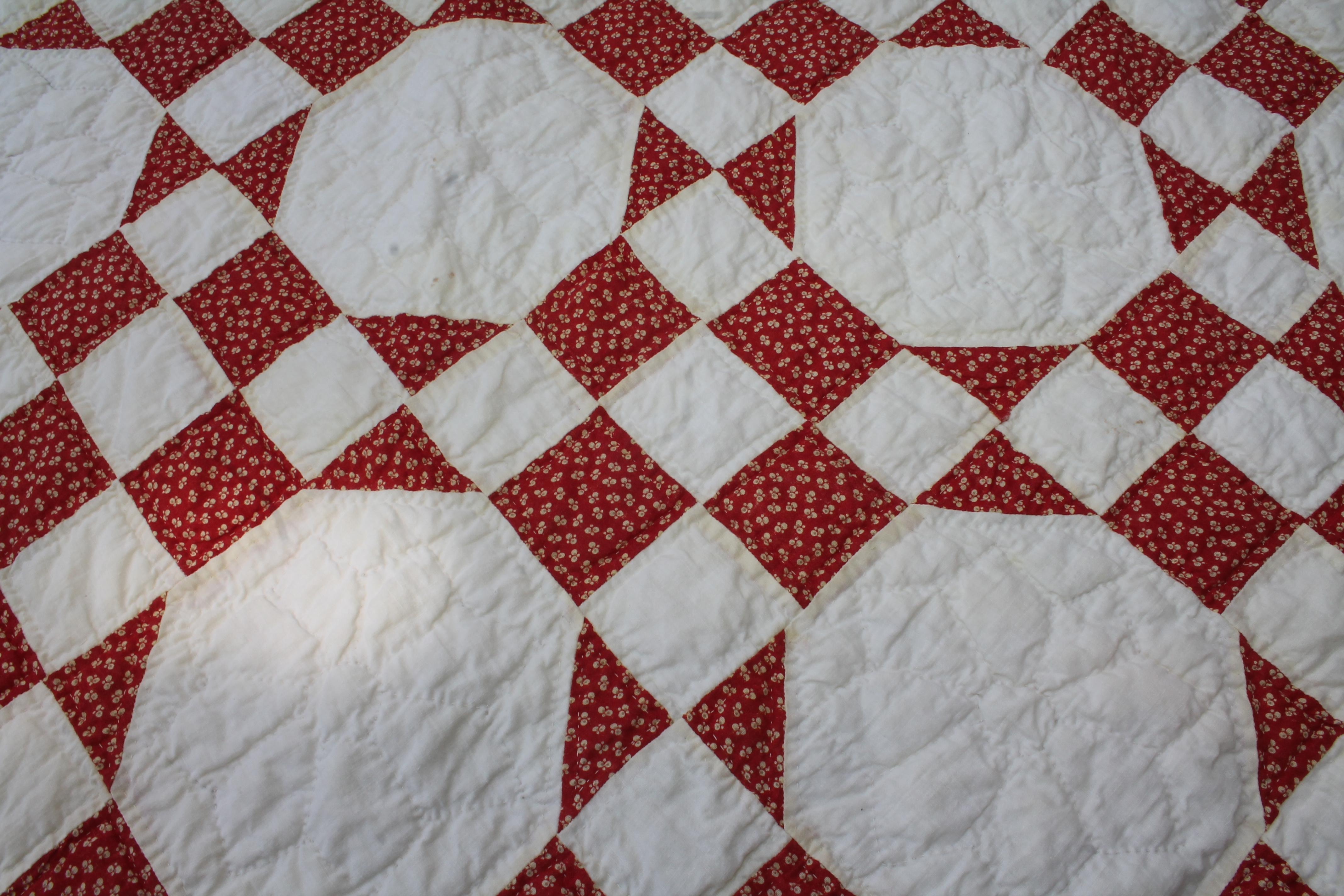 Hand-Crafted Antique Quilt, 19thc Nine Patch Variation For Sale