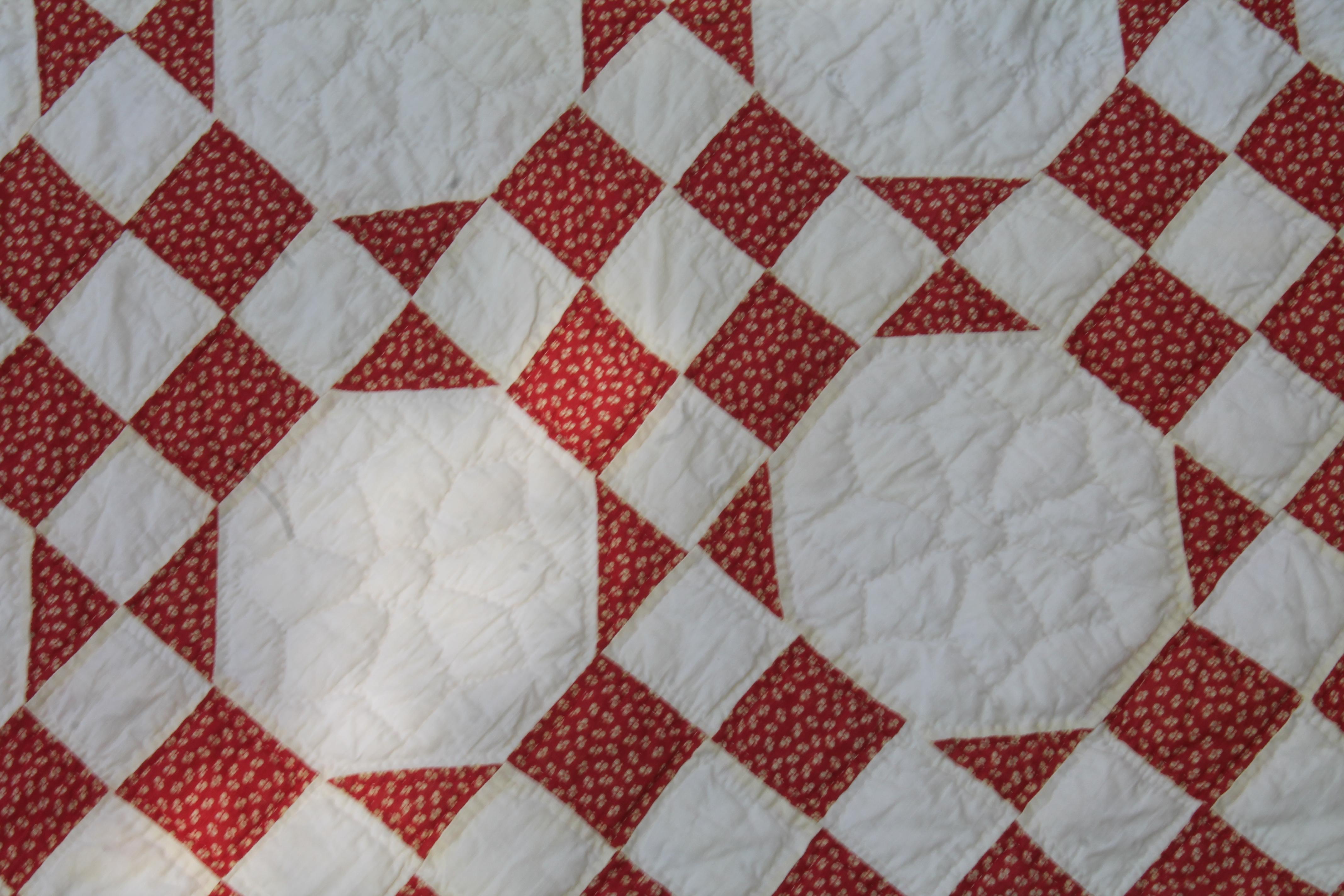 Antique Quilt, 19thc Nine Patch Variation In Good Condition For Sale In Los Angeles, CA