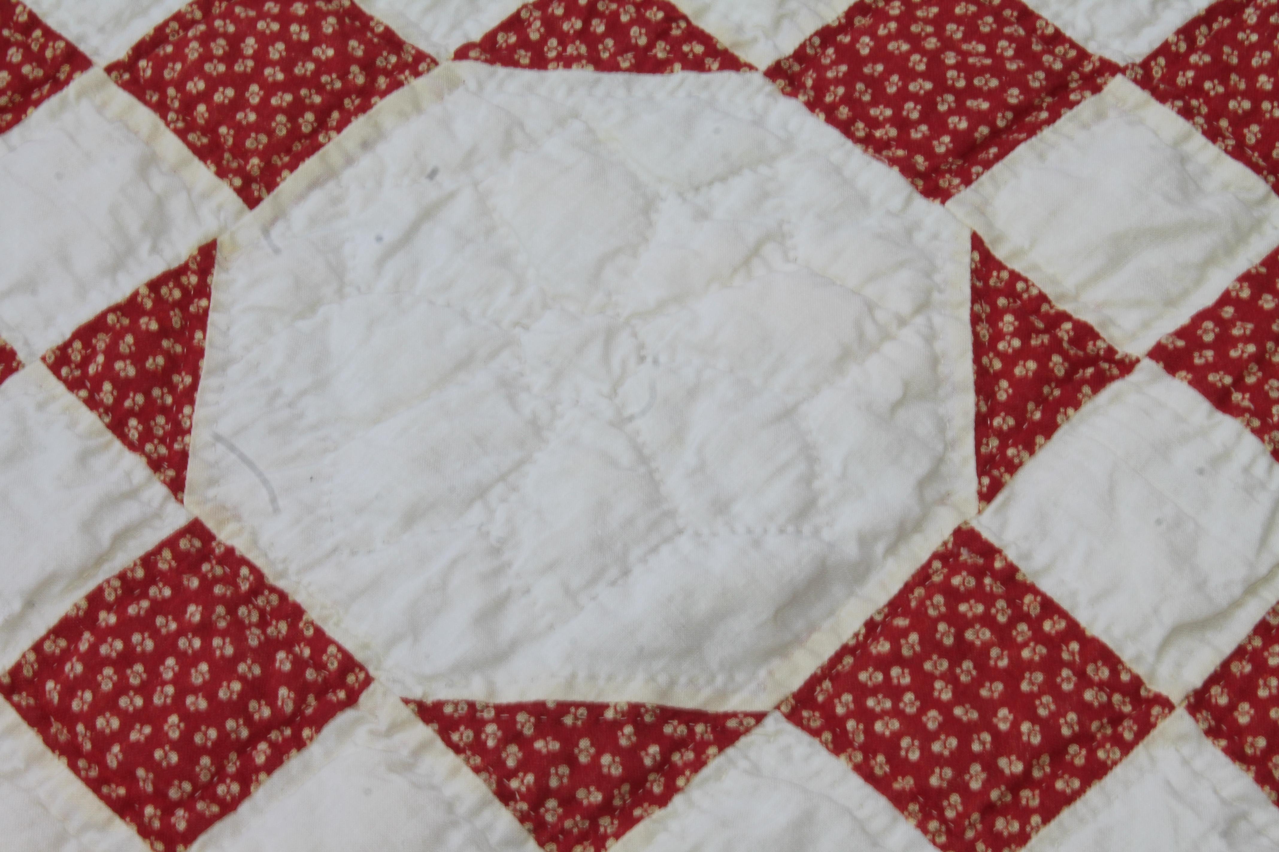 Cotton Antique Quilt, 19thc Nine Patch Variation For Sale