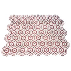 Antique Quilt, 19th Century Paisley Mini Pieced Flower Garden Quilt