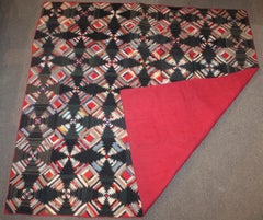 Antique Quilt 19th Century Wool Wind Mill Blades