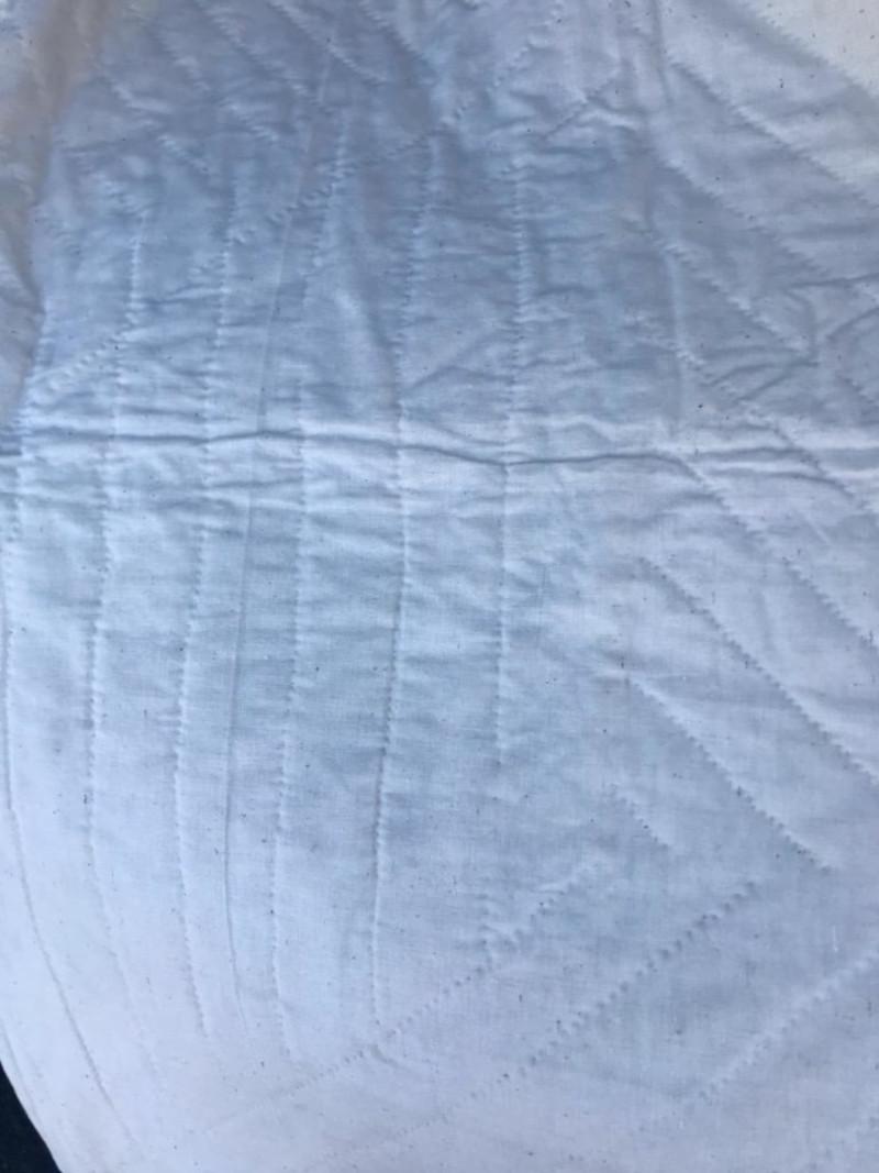 Cotton Antique Quilt, 20th Century Star Quilt With Striped Border