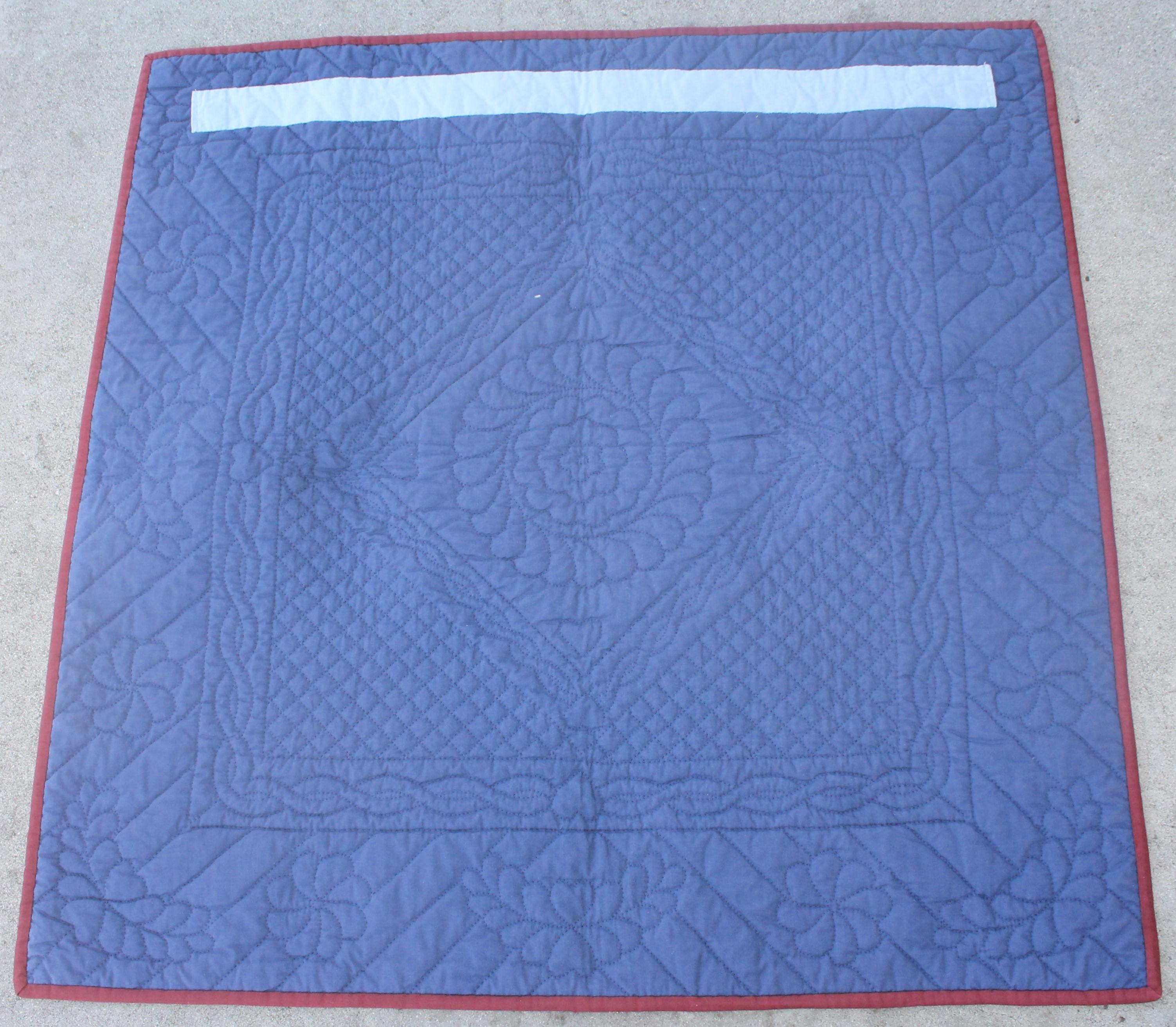 Antique Quilt, Amish  Diamond in a Square Crib Quilt 5