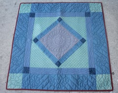 Antique Quilt, Amish  Diamond in a Square Crib Quilt