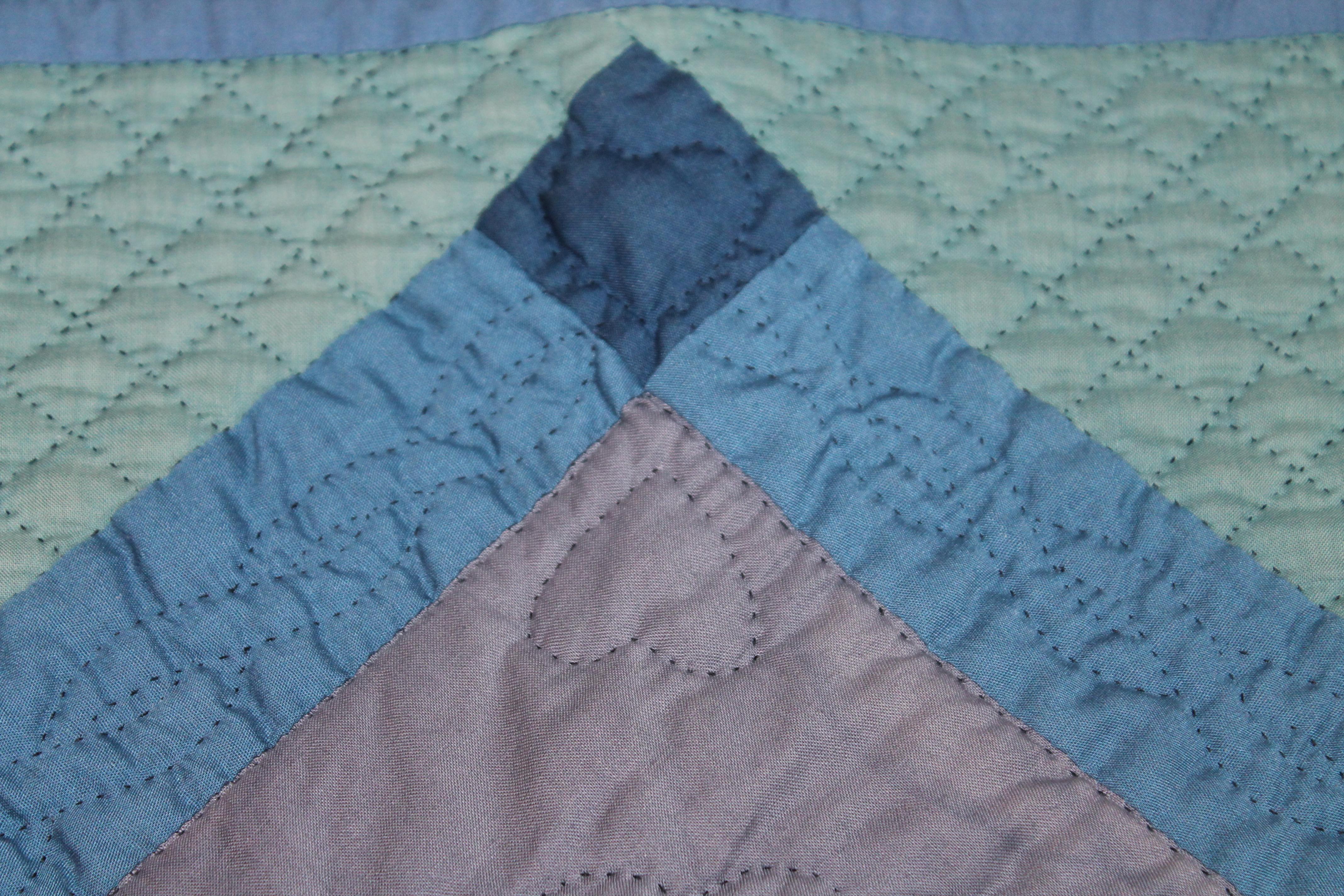 20th Century Antique Quilt, Amish  Diamond in a Square Crib Quilt