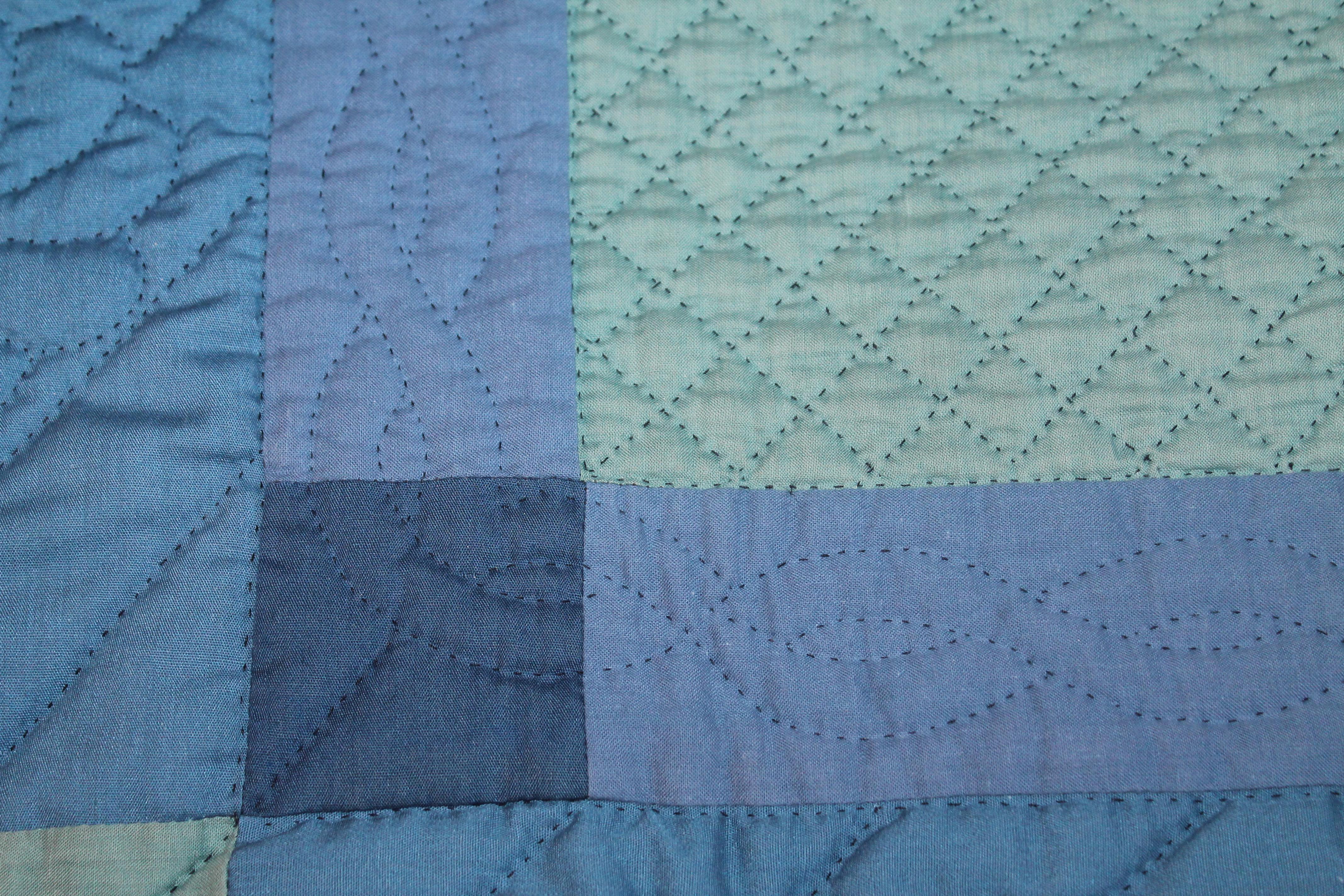 Cotton Antique Quilt, Amish  Diamond in a Square Crib Quilt