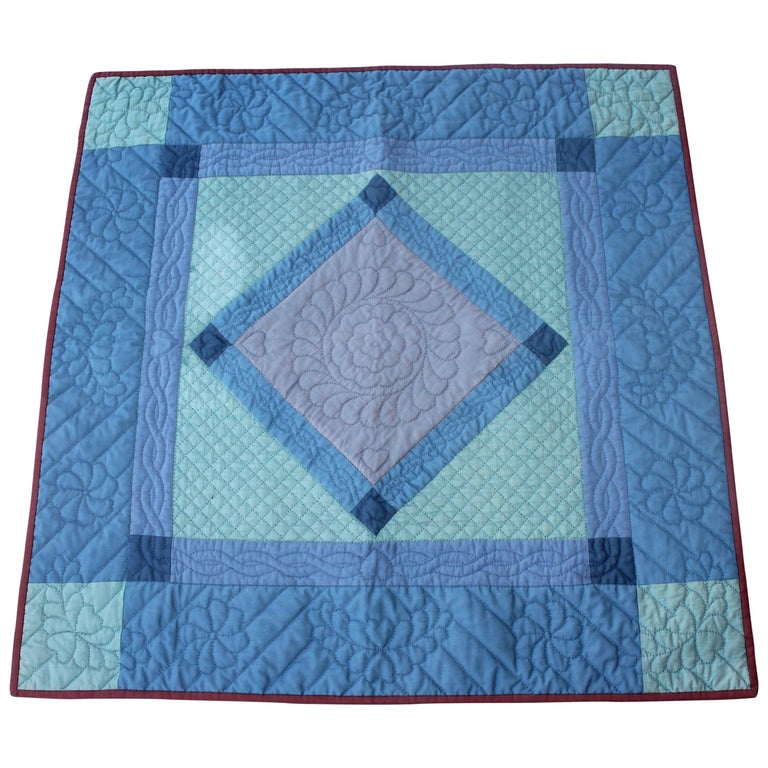 Antique Quilt, Amish Diamond in a Square Crib Quilt at 1stDibs