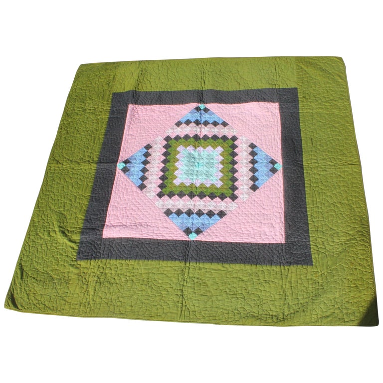 Antique Quilt Amish Diamond In A Square Quilt For Sale At 1stdibs