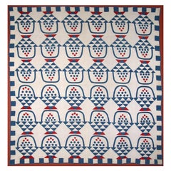 Antique Quilt:  Baskets of Cherries and Blueberries