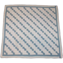 Antique Quilt Bow Tie in Blue and White