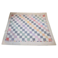 Vintage Quilt, Mini Postage Stamp Quilt Dated 1930s