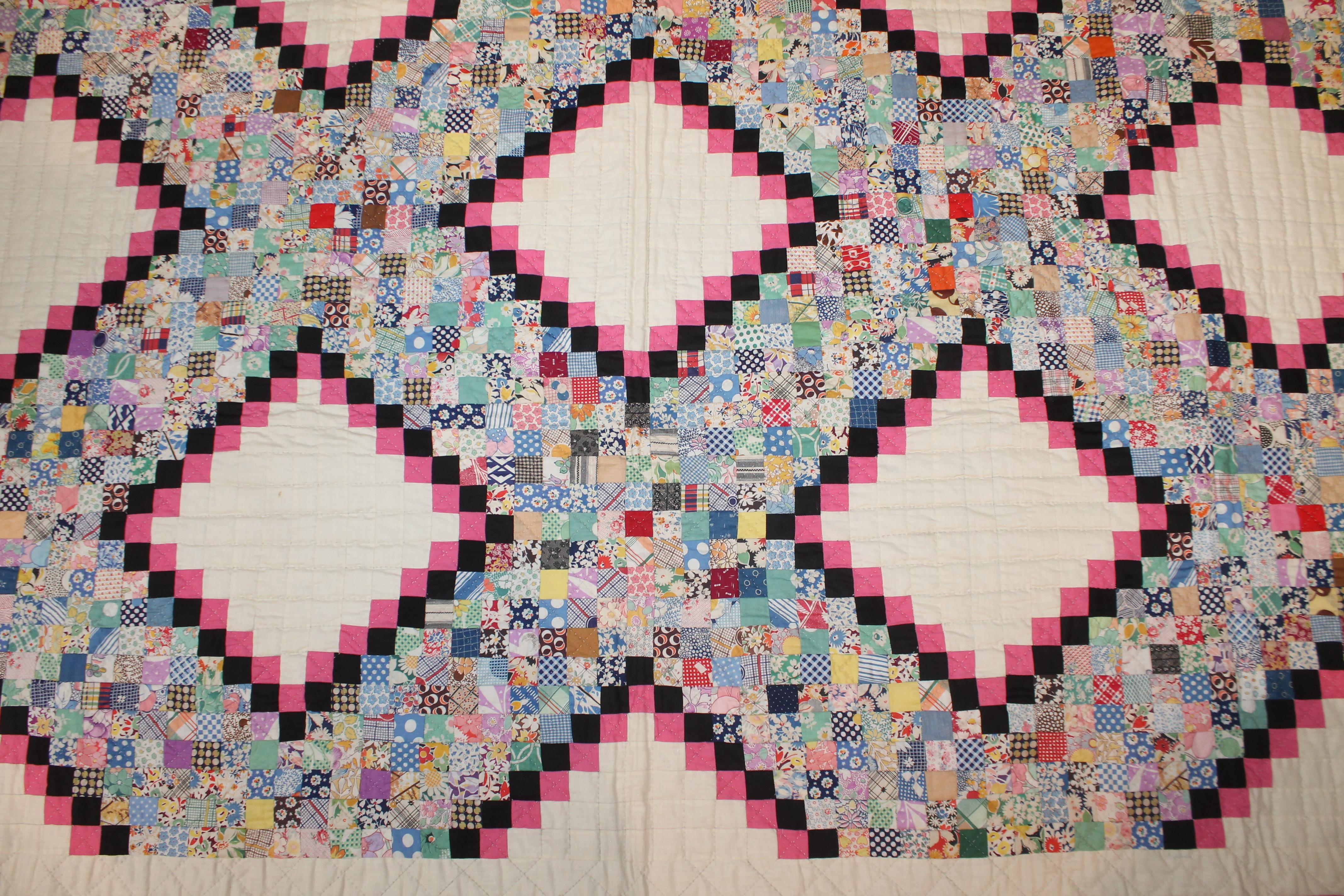 Country Antique Quilt Postage Stamp Chain