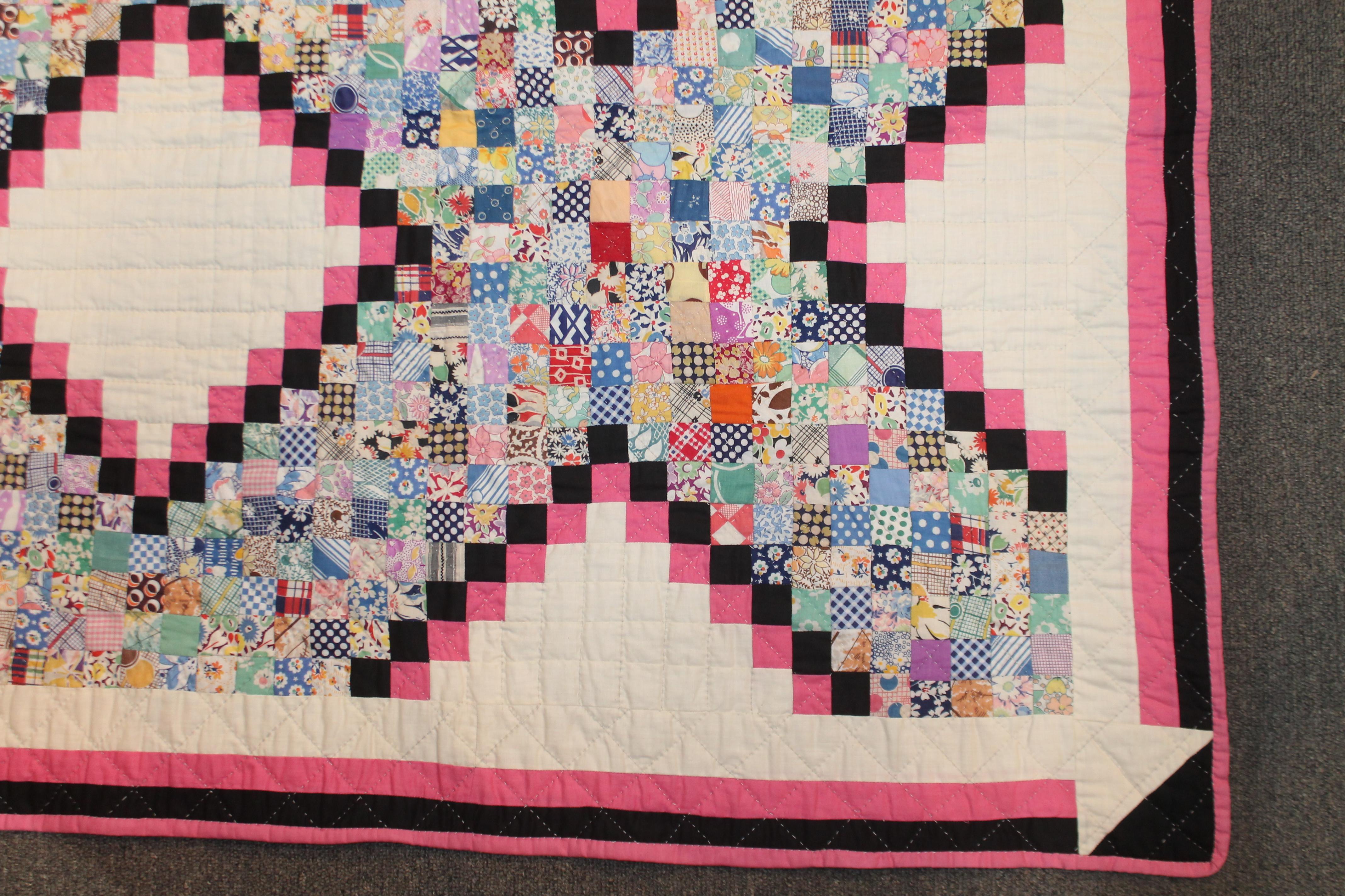American Antique Quilt Postage Stamp Chain