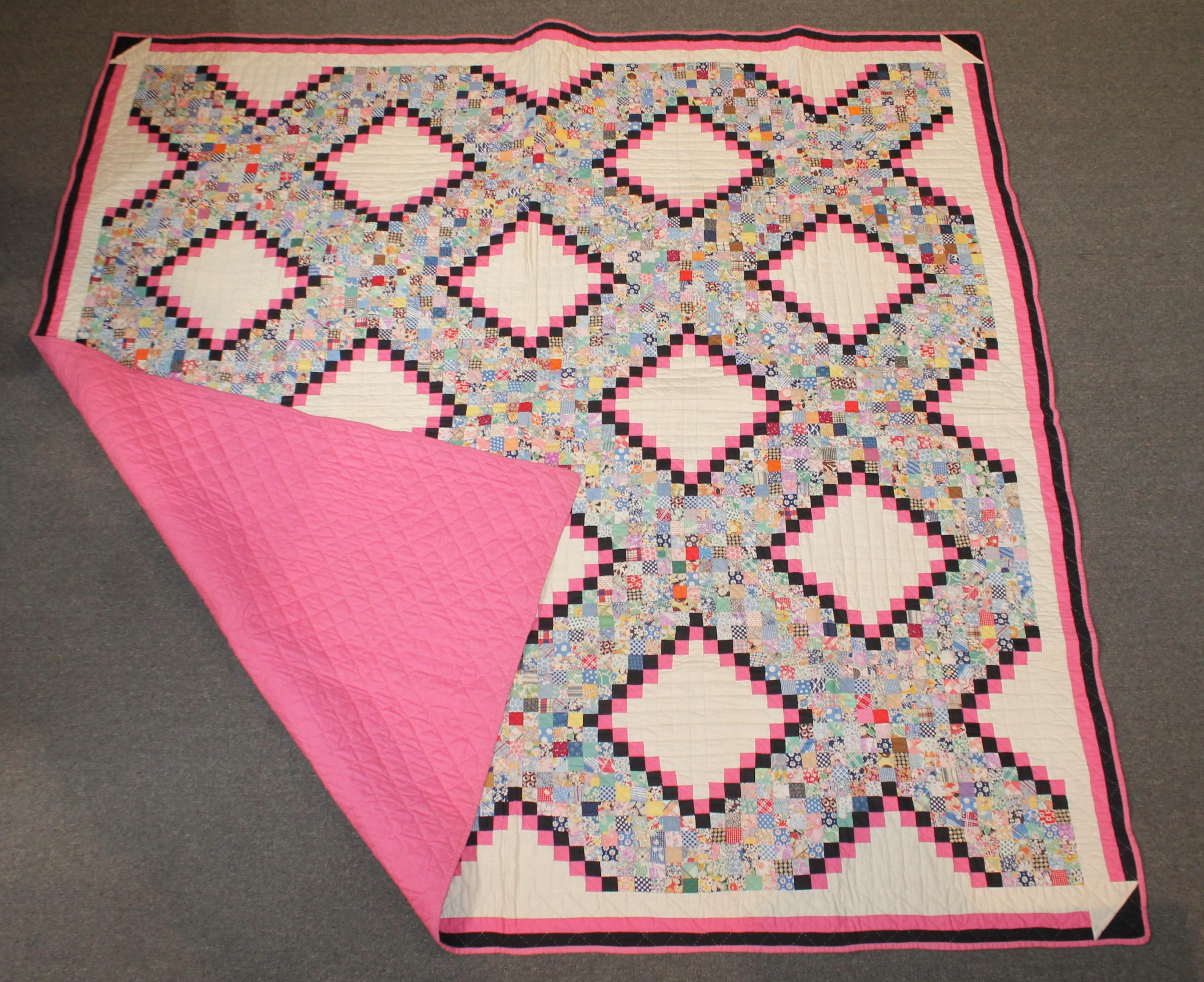 Hand-Crafted Antique Quilt Postage Stamp Chain