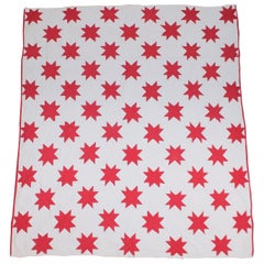 Vintage Quilt, Red and White Stars Quilt