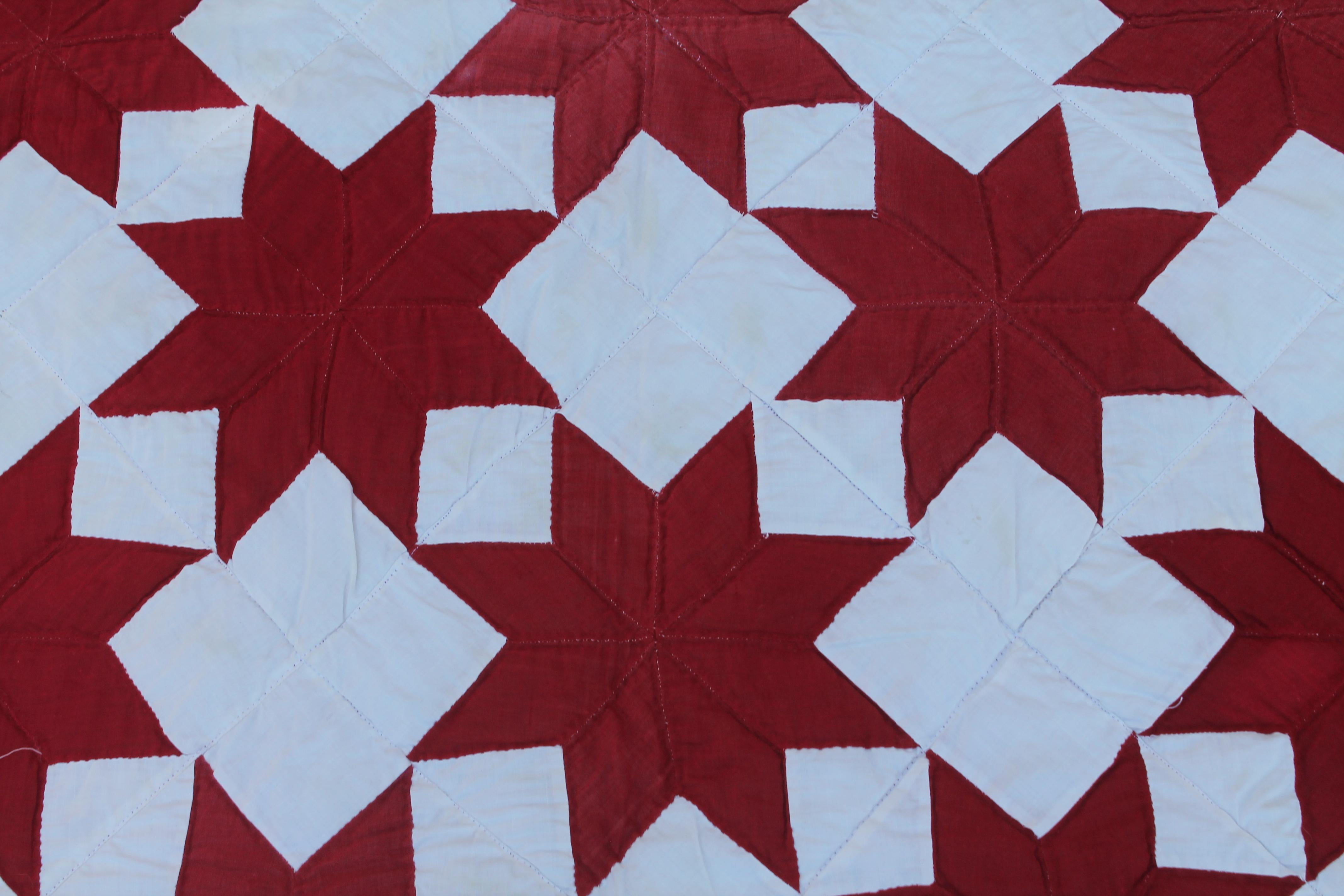 red and white star quilt