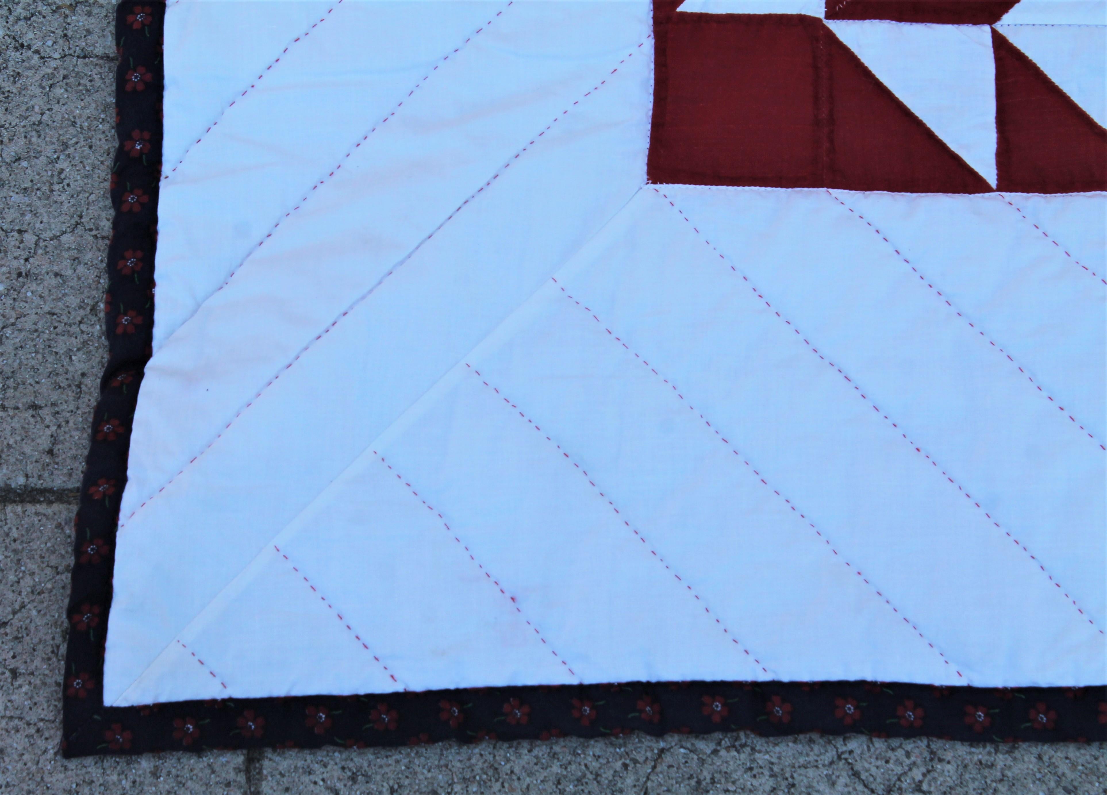 American Antique Quilt Red & White Stars