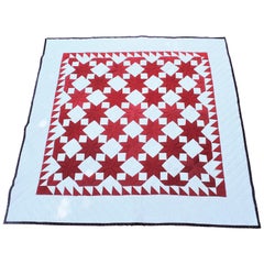 Antique Quilt Red & White Stars