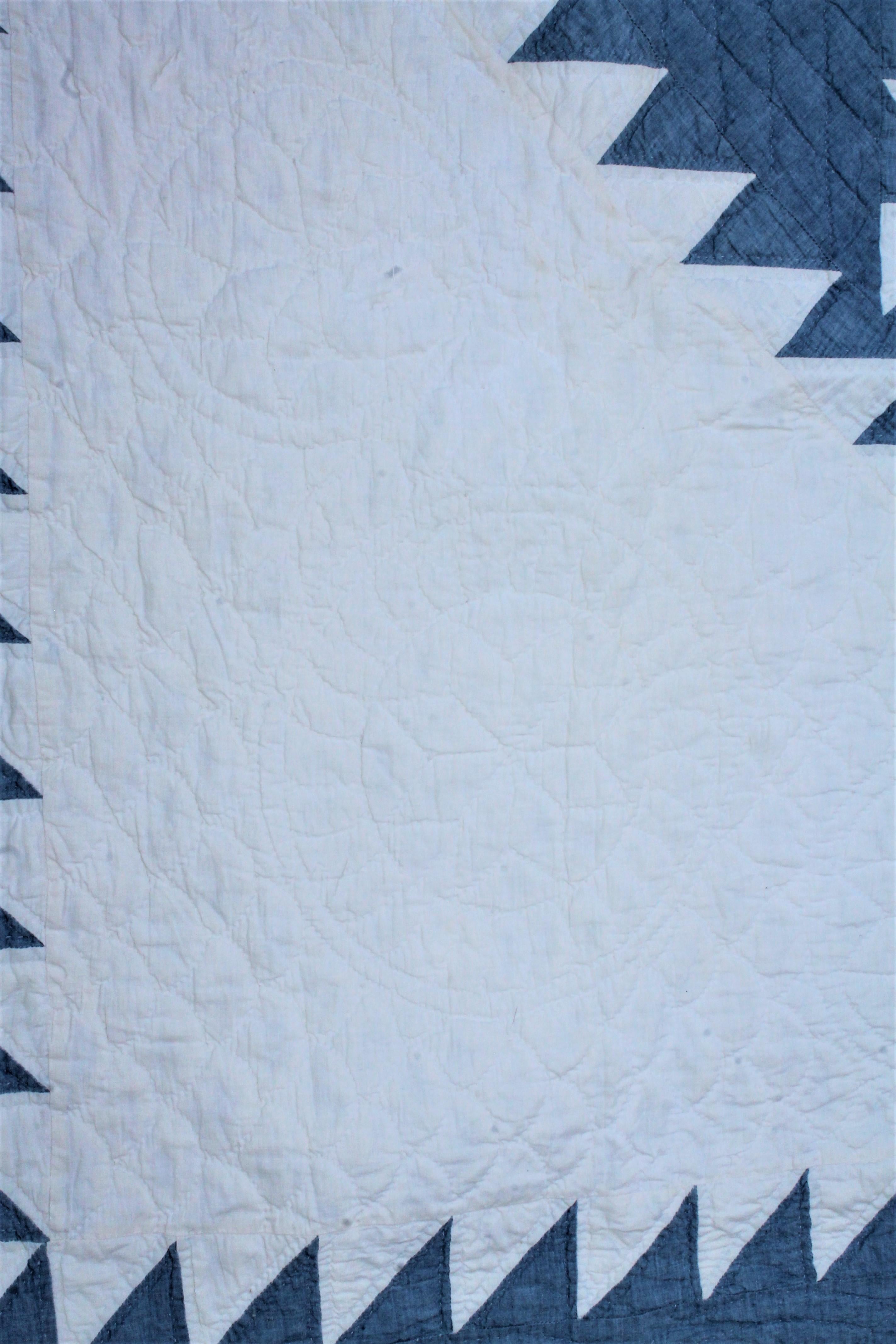 American Classical Antique Quilt-Saw Tooth Diamond in a Square Quilt