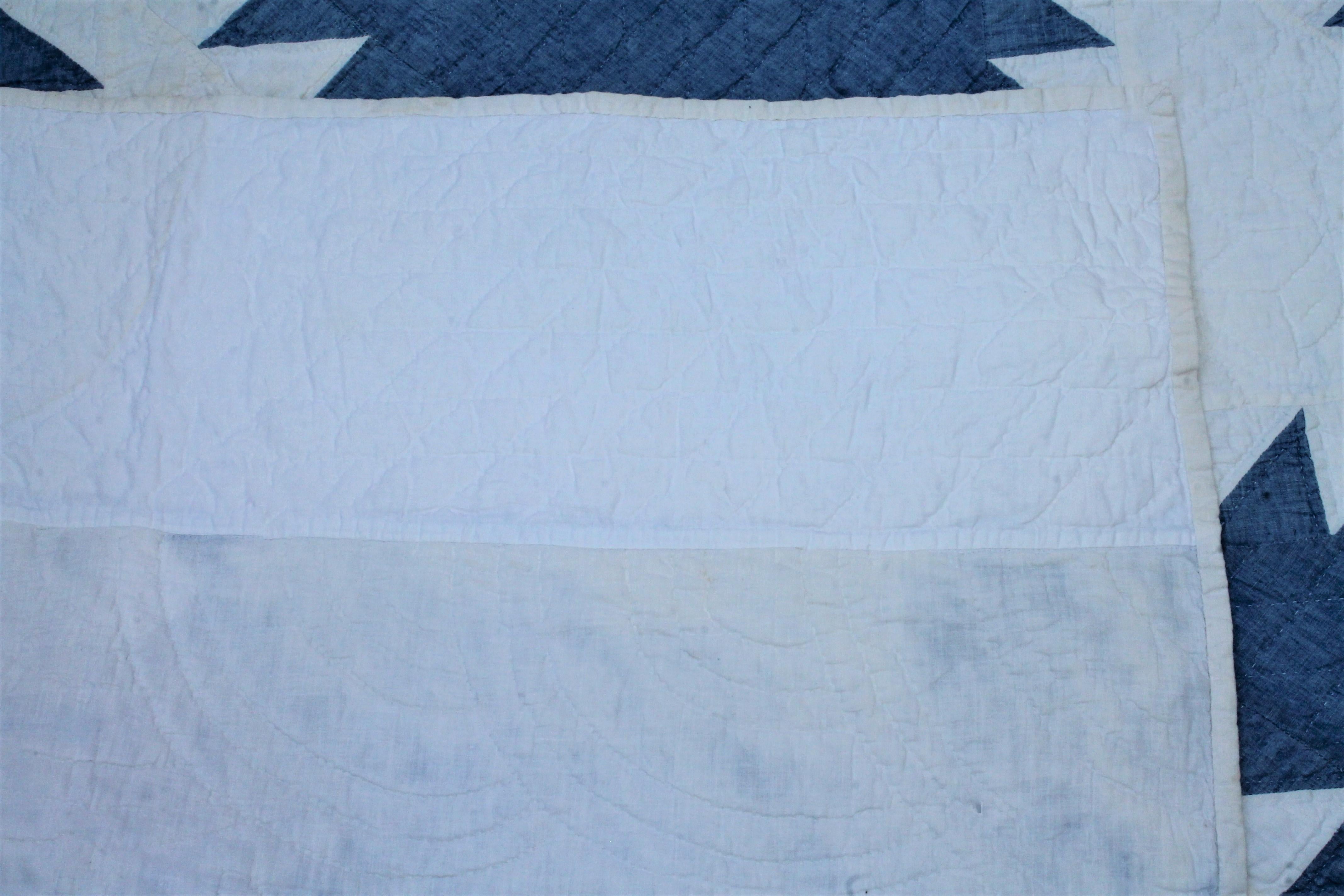 20th Century Antique Quilt-Saw Tooth Diamond in a Square Quilt