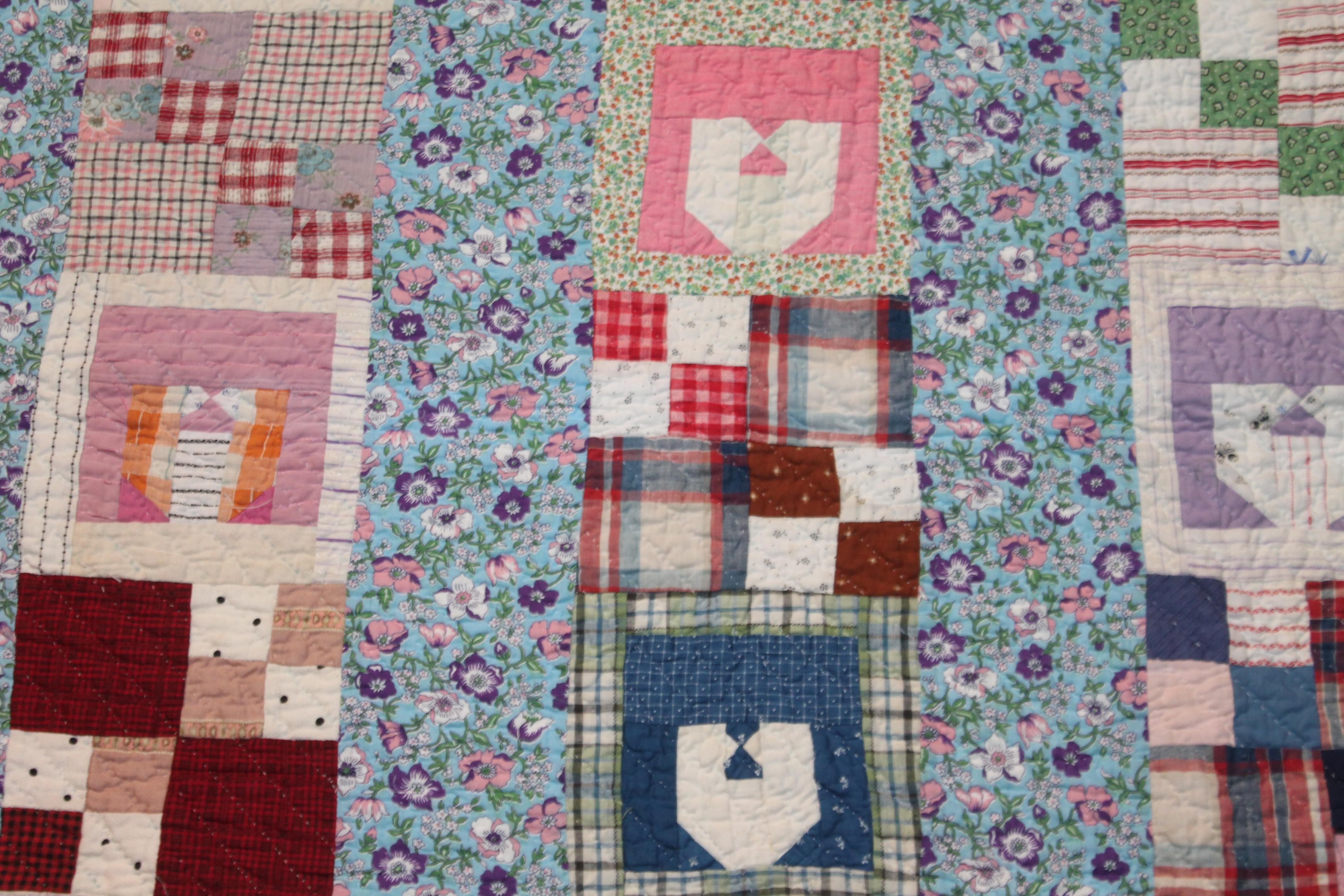 Hand-Crafted Antique Quilt with the Letter 