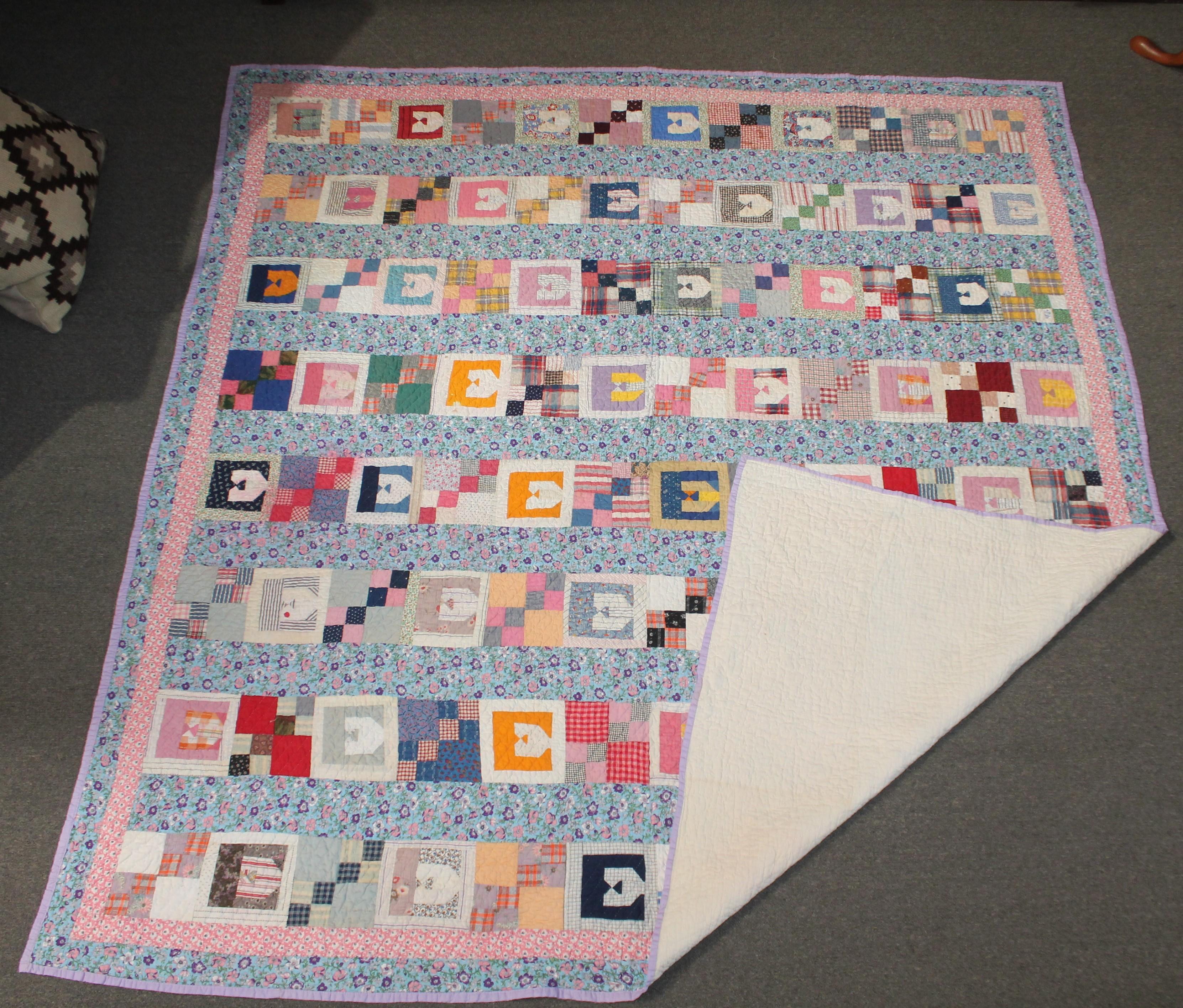 Antique Quilt with the Letter 
