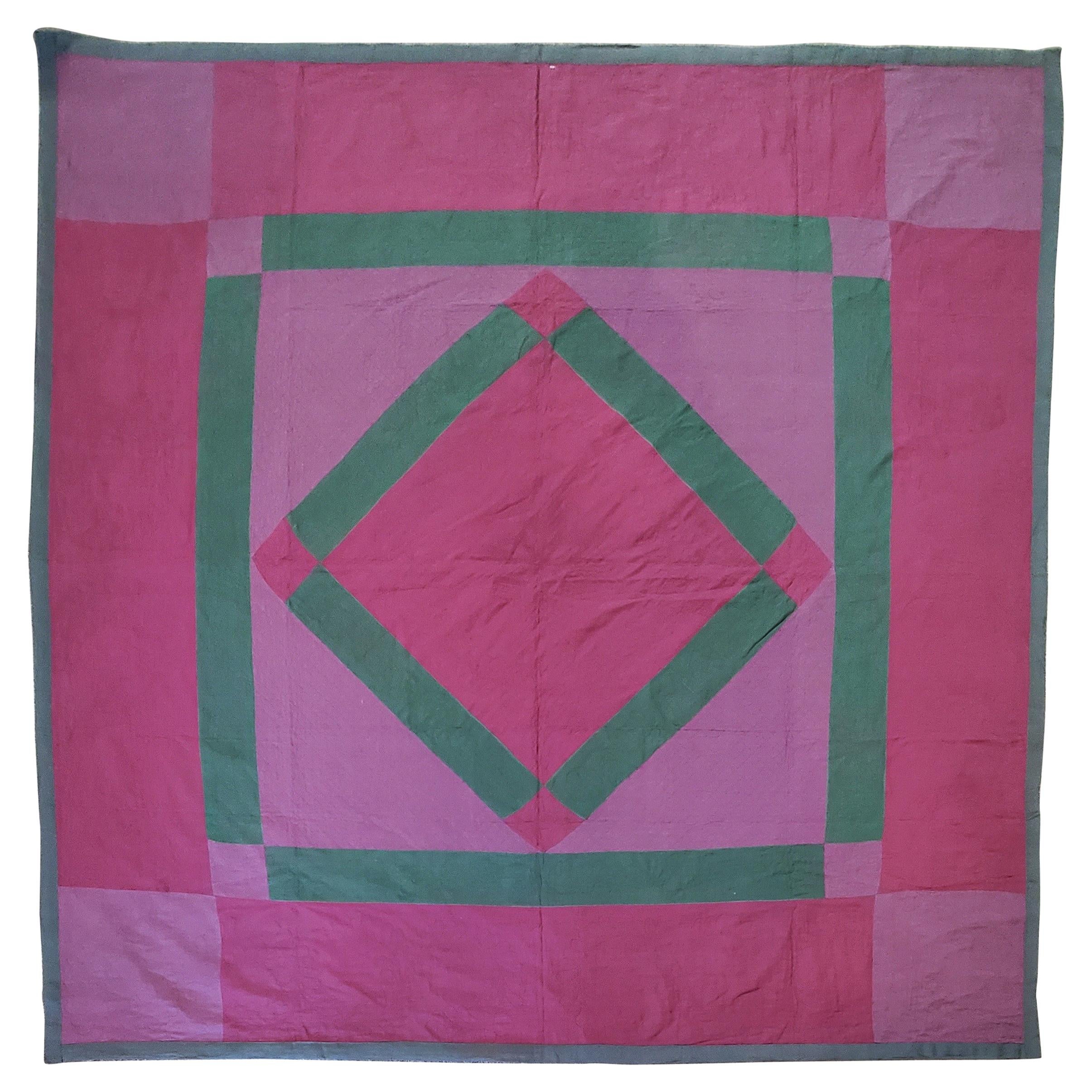 Antique Quilt Wool Lancaster Co., Pa Amish Diamond in a Square at 1stDibs
