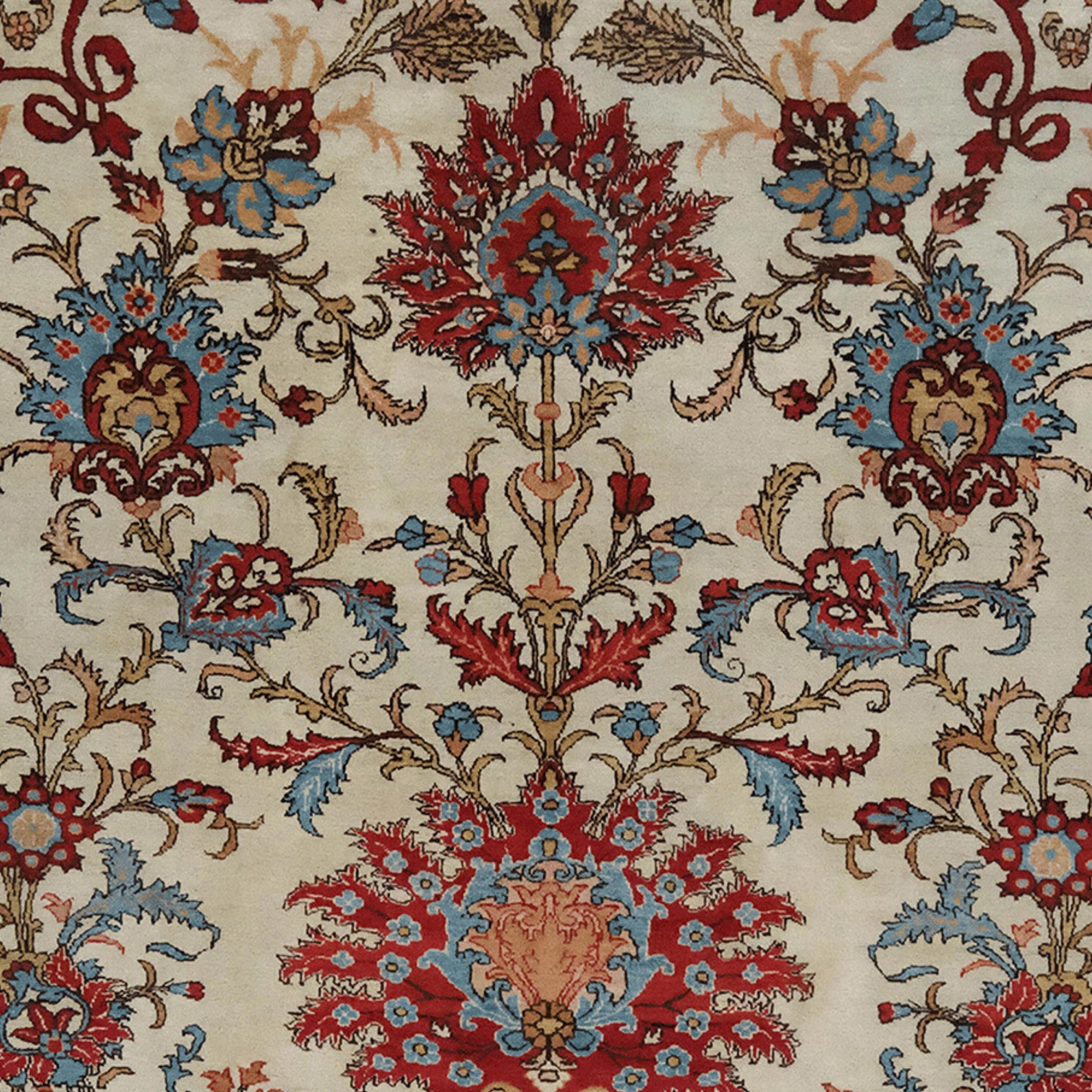 Perse Tapis de Qum ancien - Tapis de Qum du début du 20e siècle ancien en vente