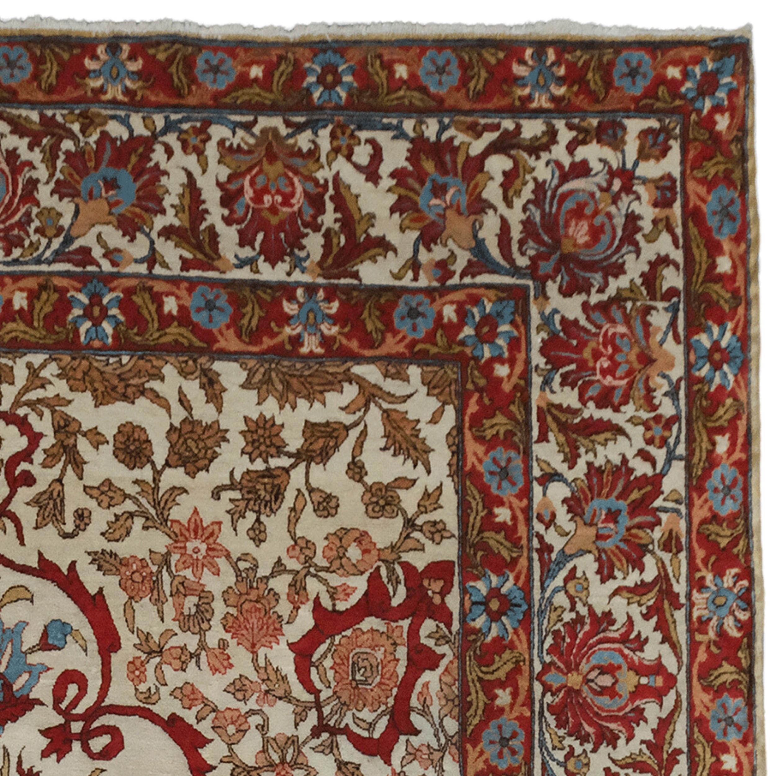 Tapis de Qum ancien - Tapis de Qum du début du 20e siècle ancien Bon état - En vente à Sultanahmet, 34