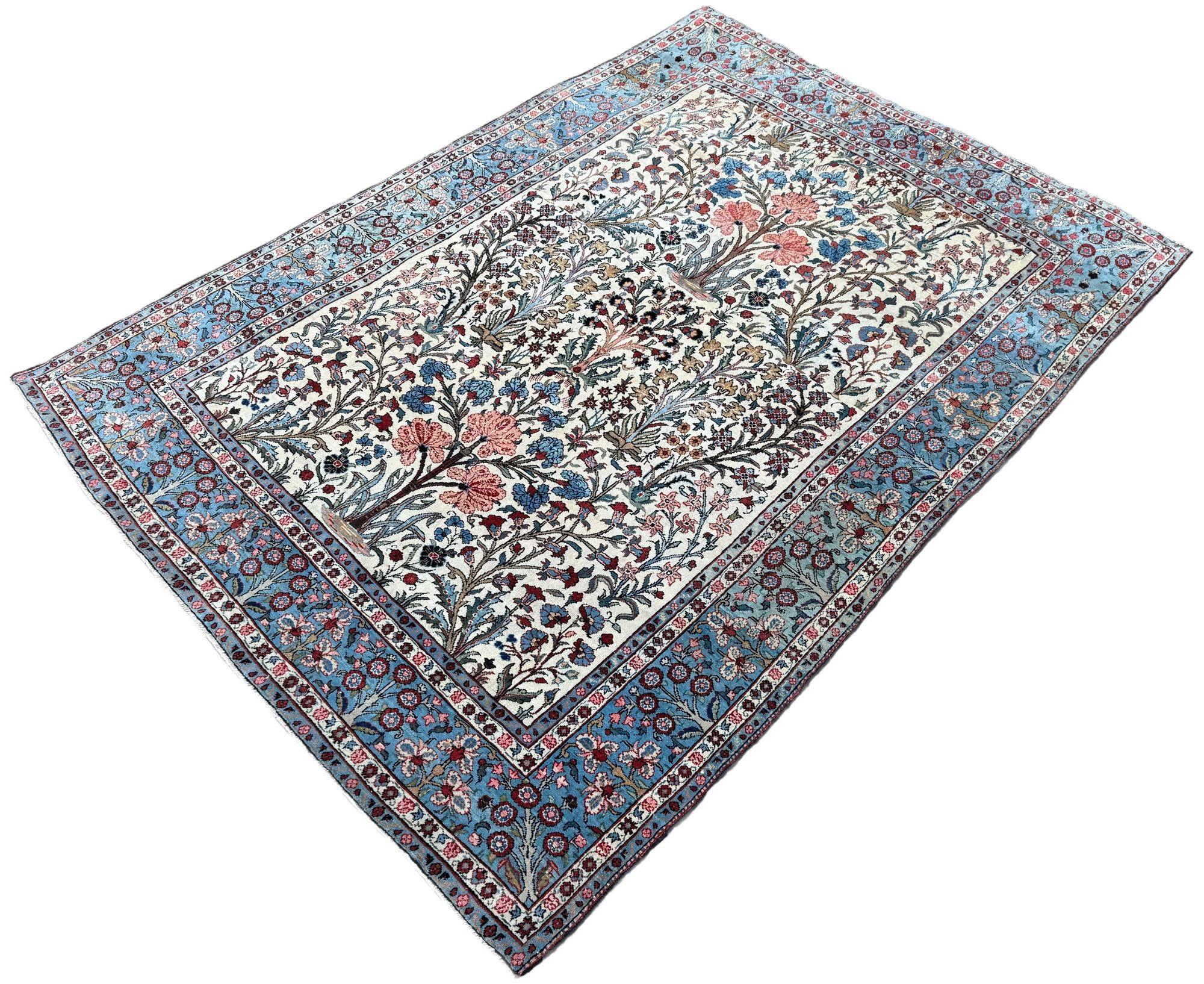 Antiker Qum-Teppich 2,05 m x 1,40 m im Zustand „Gut“ im Angebot in St. Albans, GB
