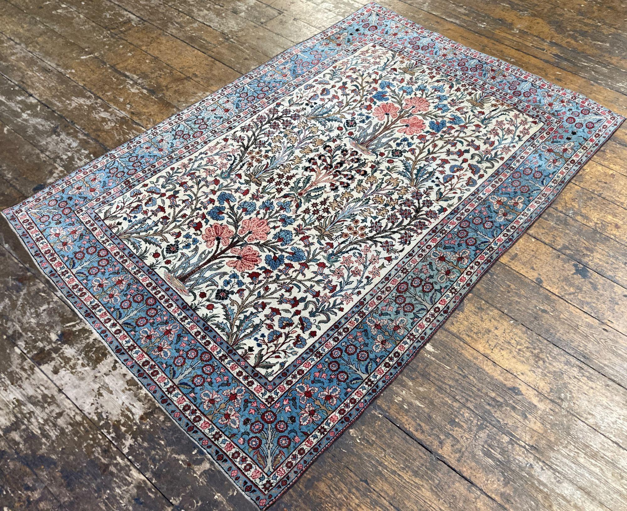 Antiker Qum-Teppich 2,05 m x 1,40 m (Wolle) im Angebot