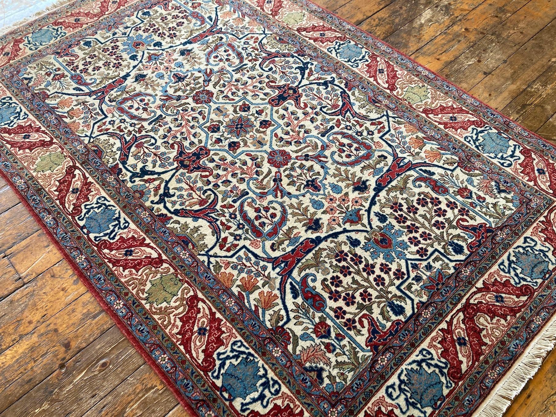 Antiker Qum-Teppich 2,10 m x 1,36 m (Wolle) im Angebot