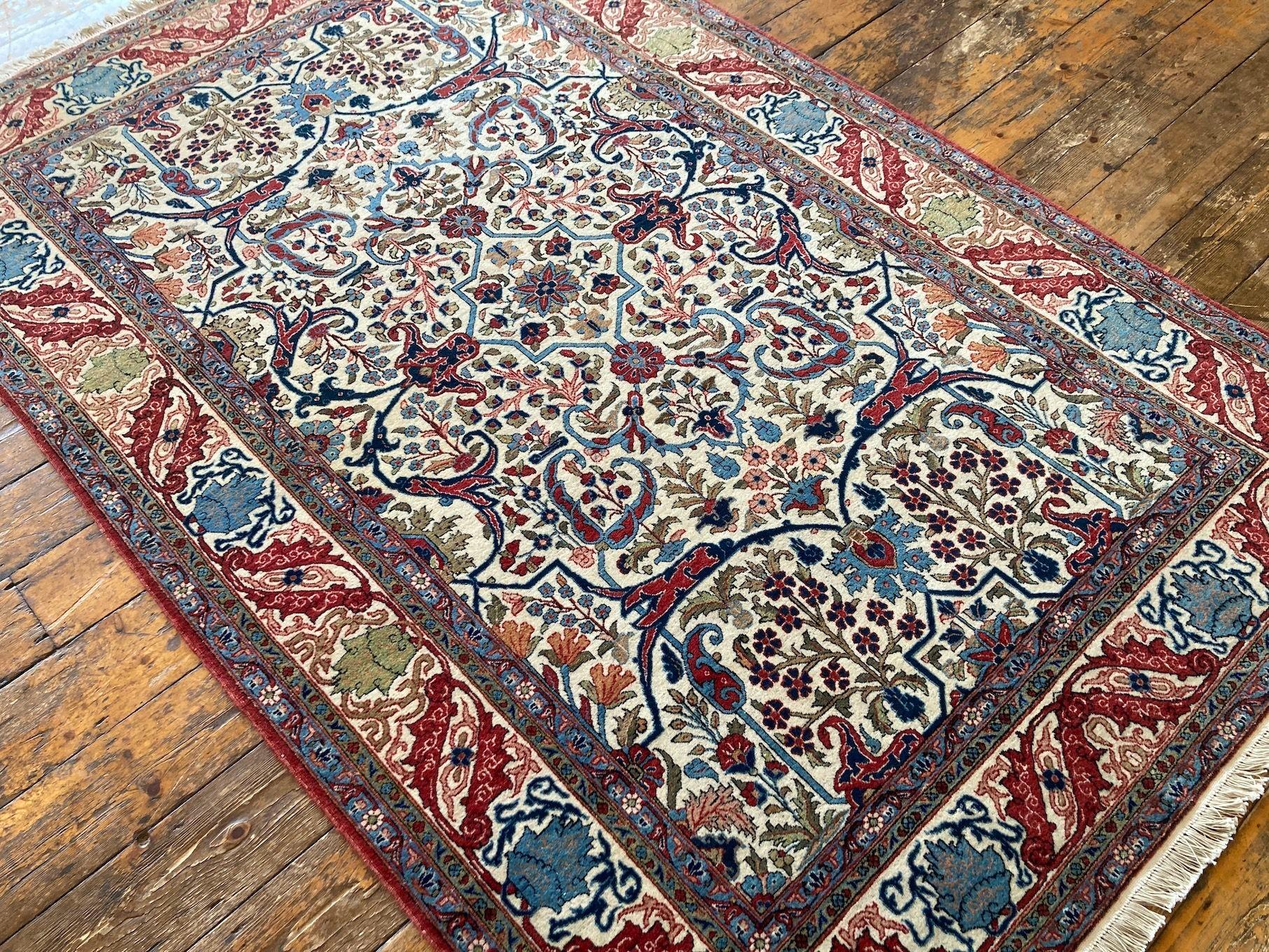 Wool Antique Qum Rug 2.10m x 1.36m For Sale