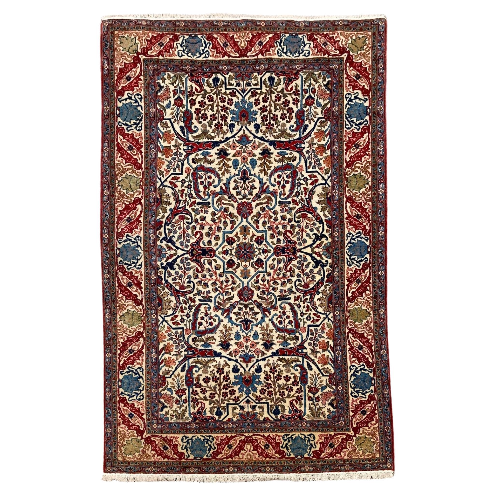 Tappeto antico Qum 2,10m x 1,36m in vendita