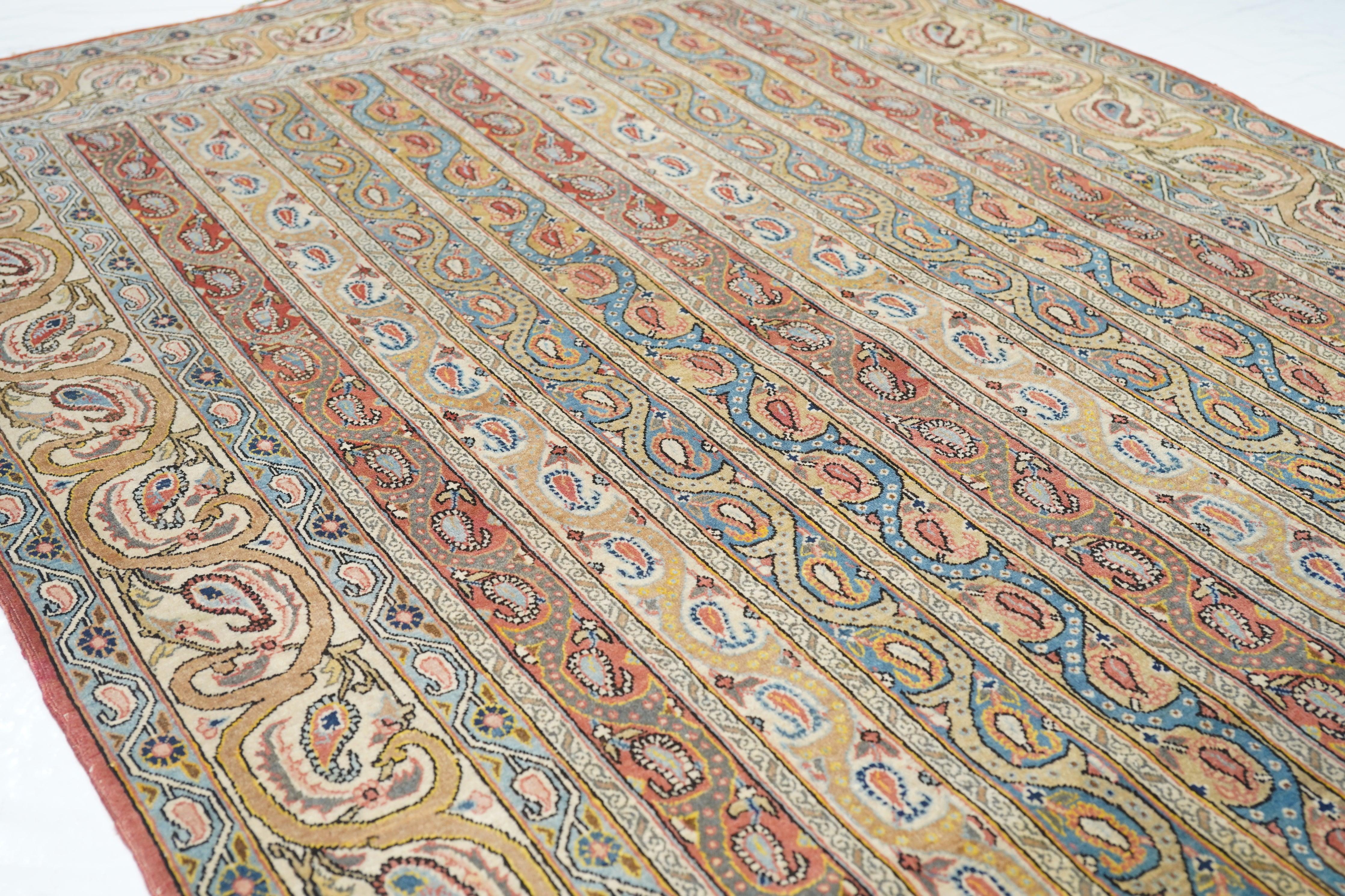 Antiker Qum-Teppich 4'8'' x 6'10'' (Frühes 20. Jahrhundert) im Angebot