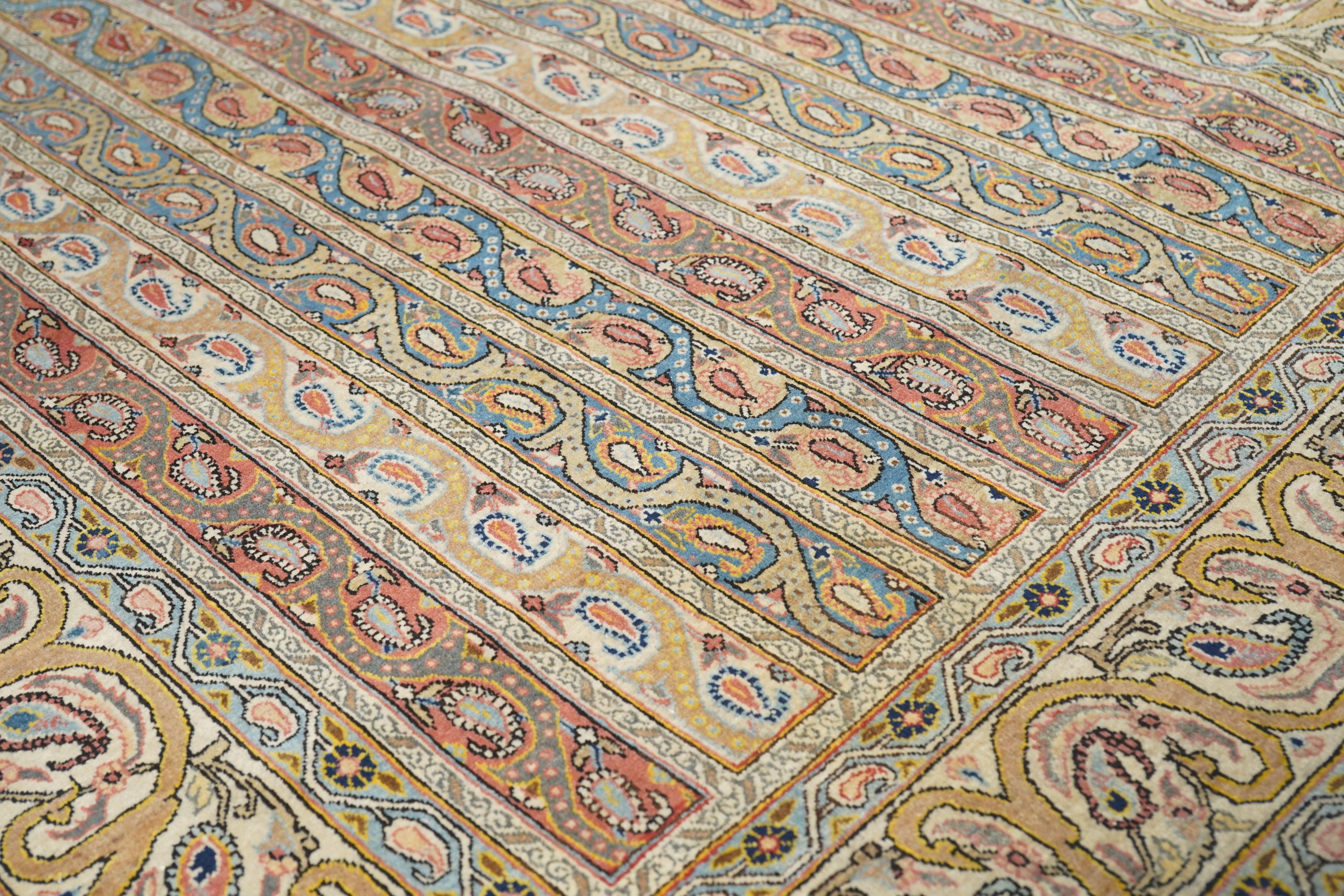 Antiker Qum-Teppich 4'8'' x 6'10'' (Wolle) im Angebot