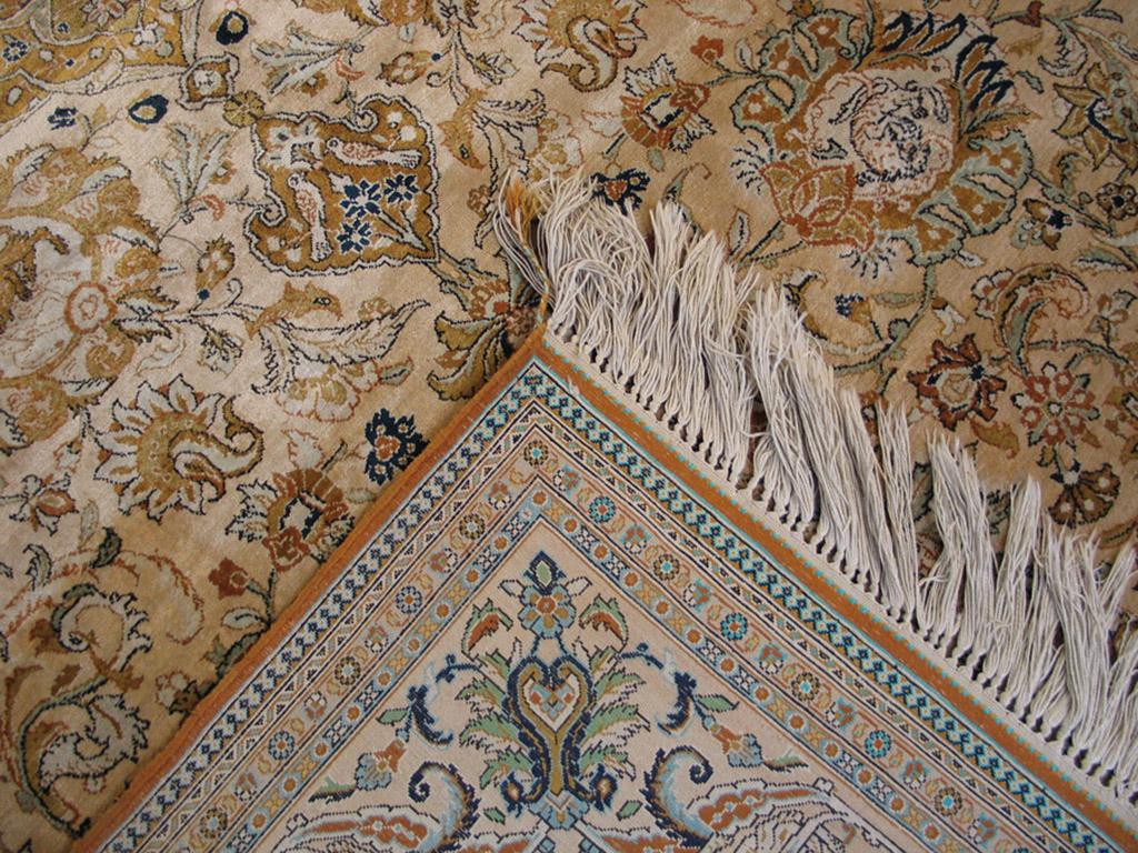 Mid 20th Century Persian Silk Qum Carpet For Sale 3