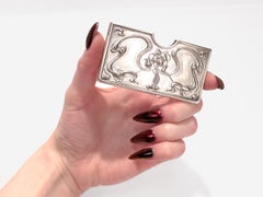 Antique R. Blackinton & Co. Sterling Silver Floral Repousse Card Holder