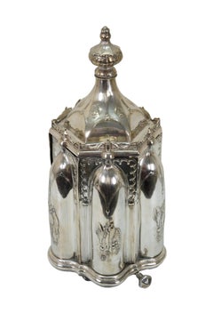 Antique R Gleason & Sons Silverplate Magic Dinner Caster Rotating Cruet Stand