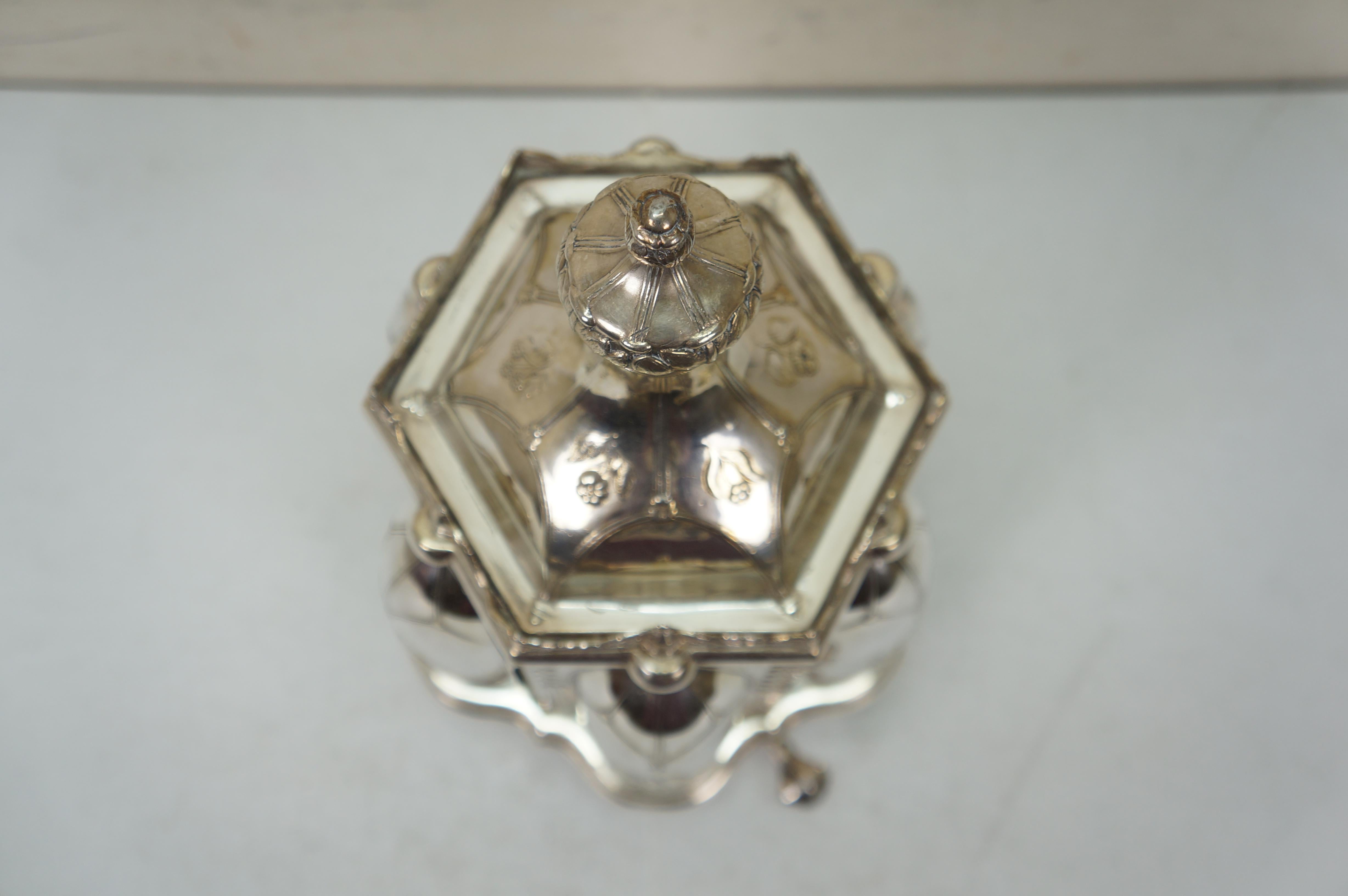 Antique R Gleason & Sons Silverplate Magic Dinner Caster Rotating Cruet Stand In Good Condition For Sale In Dayton, OH
