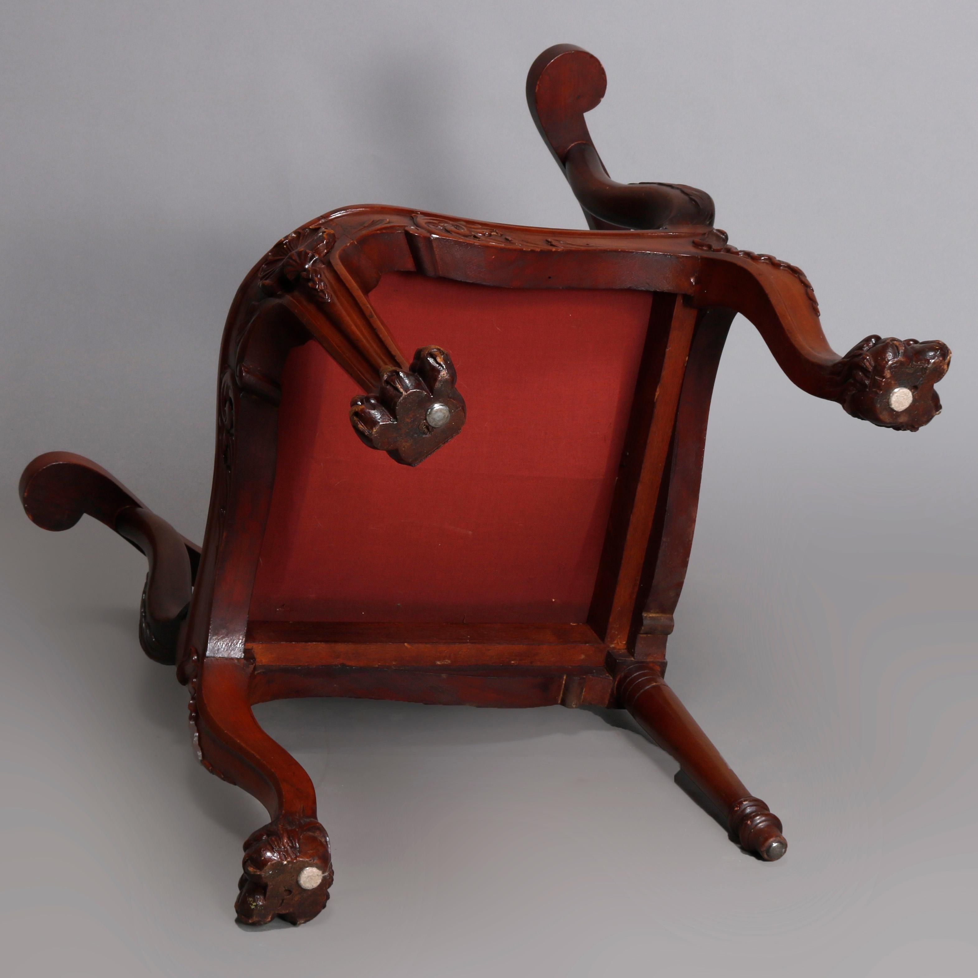 Antique R. J. Horner Figural Carved Mahogany North Wind Corner Chair, circa 1890 2