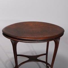 Antique R. J. Horner School Carved Oak Oval Parlor Table, circa 1910