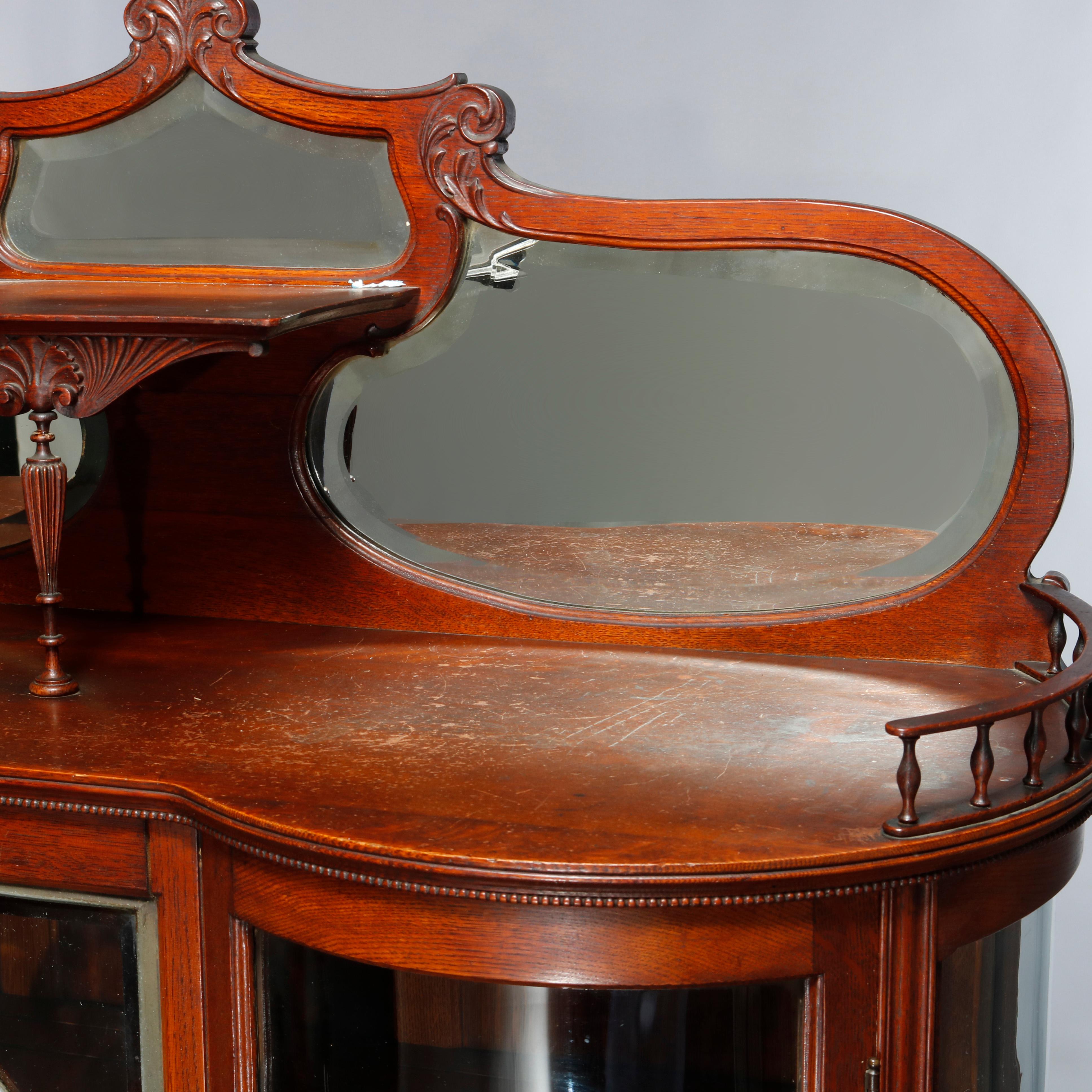 Antique R J Horner School Oak and Leaded Glass China C1900 at