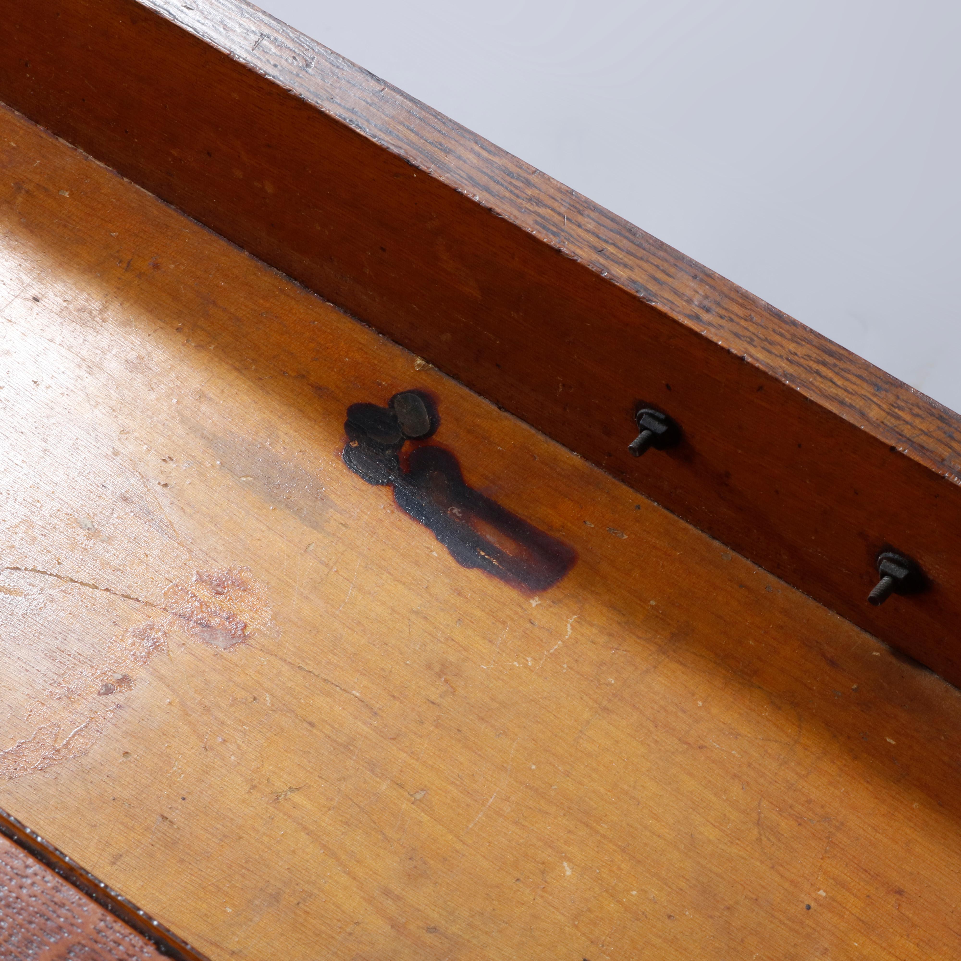 Antique R J Horner School Oak Stick and Ball Library Table, circa 1890 6