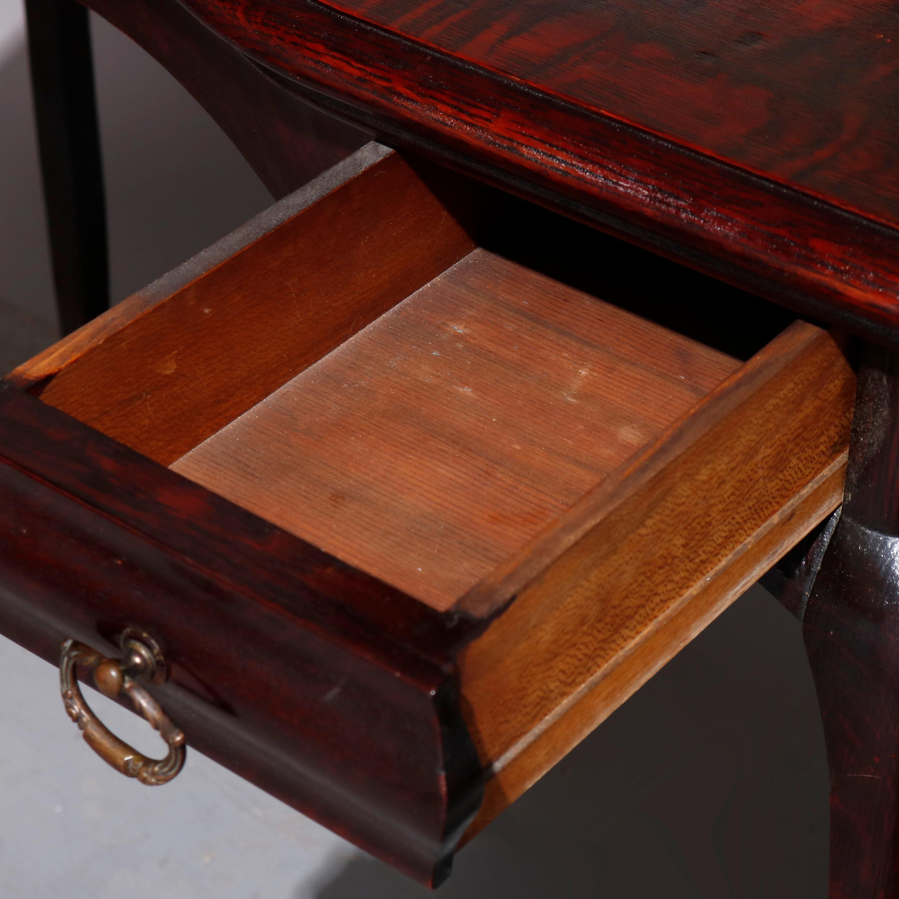 Antique R. J. Horner Style Carved Oak Dressing Table with Beveled Mirror 7