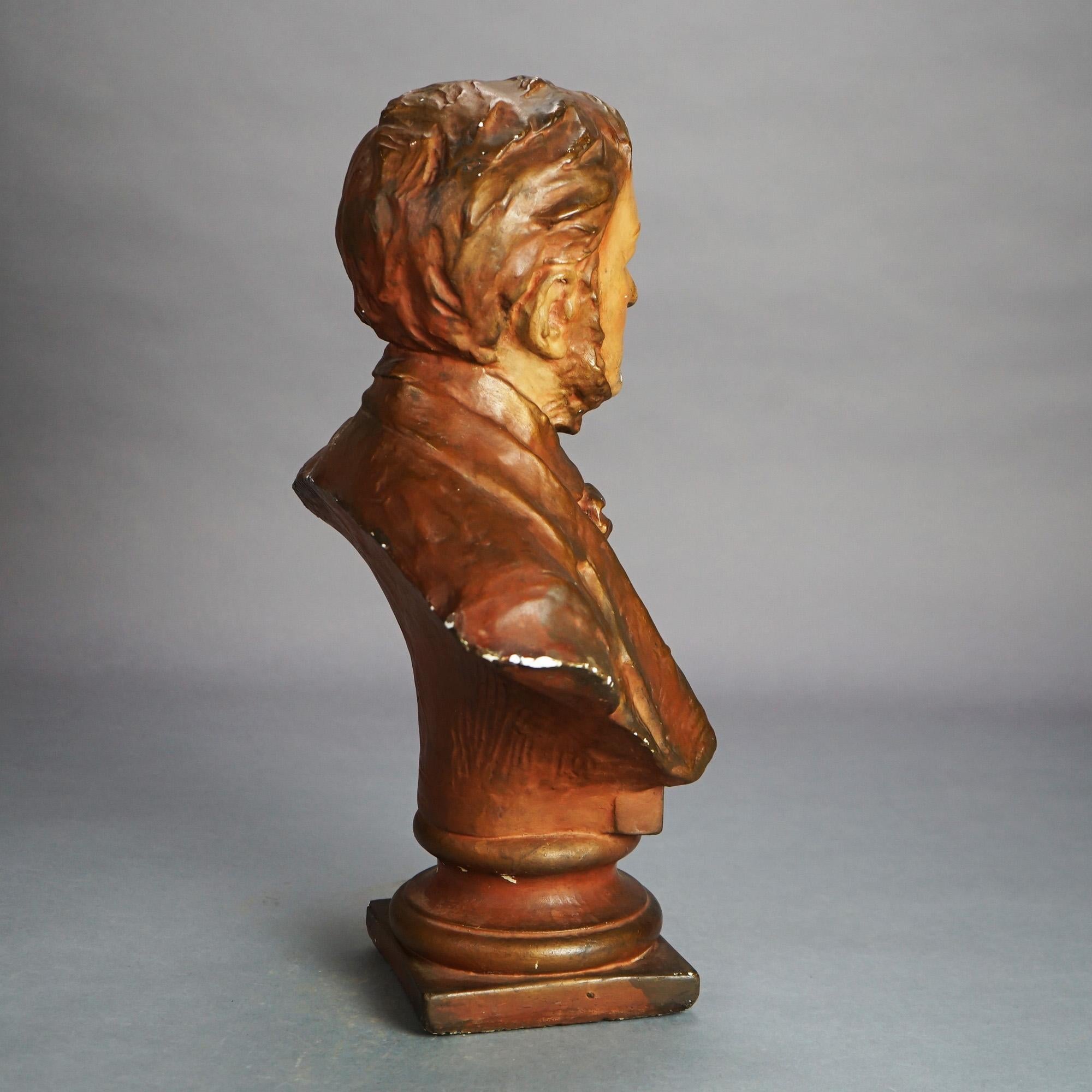 Intonaco Antico busto ritratto in gesso di R. Wagner C1903 in vendita